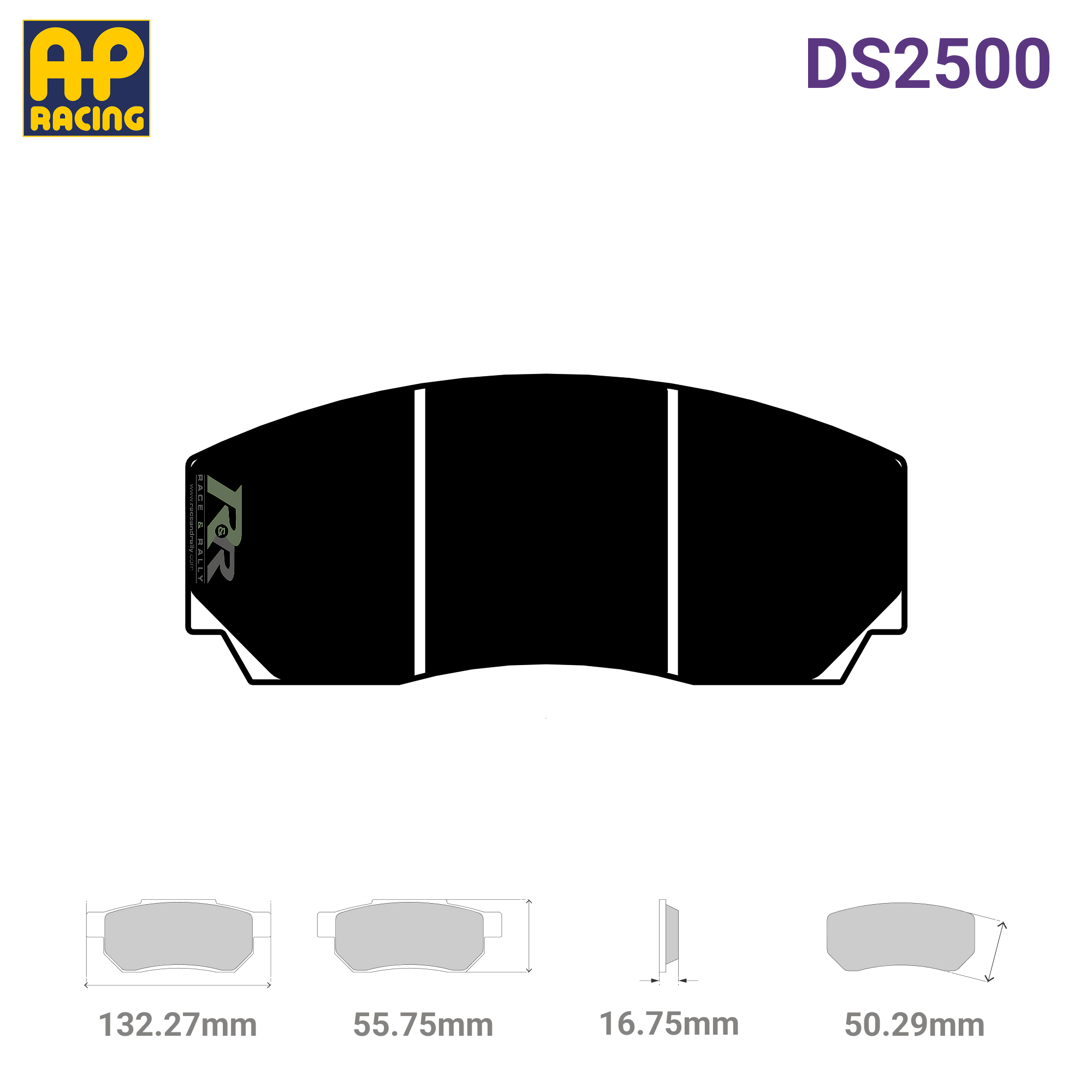 CP3215D50 Brake Pad Set - (H) DS2500 Compound - Race and Rally