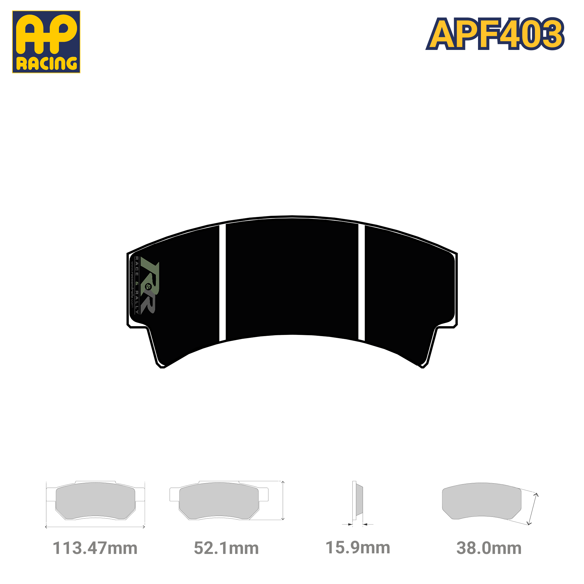 CP3345D38 Brake Pad Set - APF403 Compound - Race and Rally