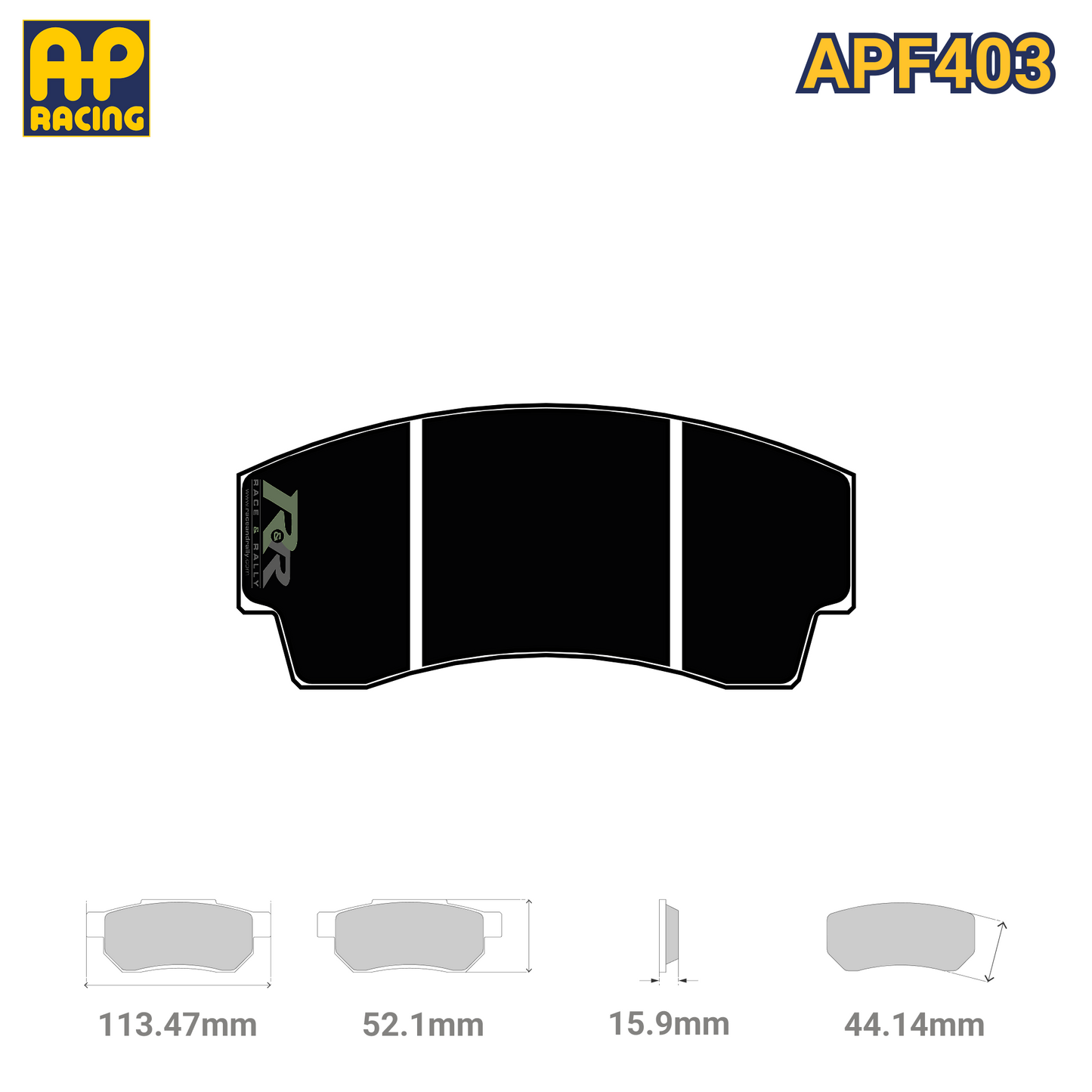 CP3345D44 Brake Pad Set - APF403 Compound - Race and Rally