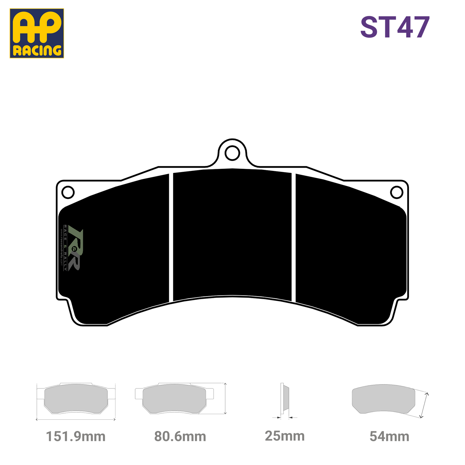 CP3558D54 Brake Pad Set - Raybestos ST47 Compound - Race and Rally