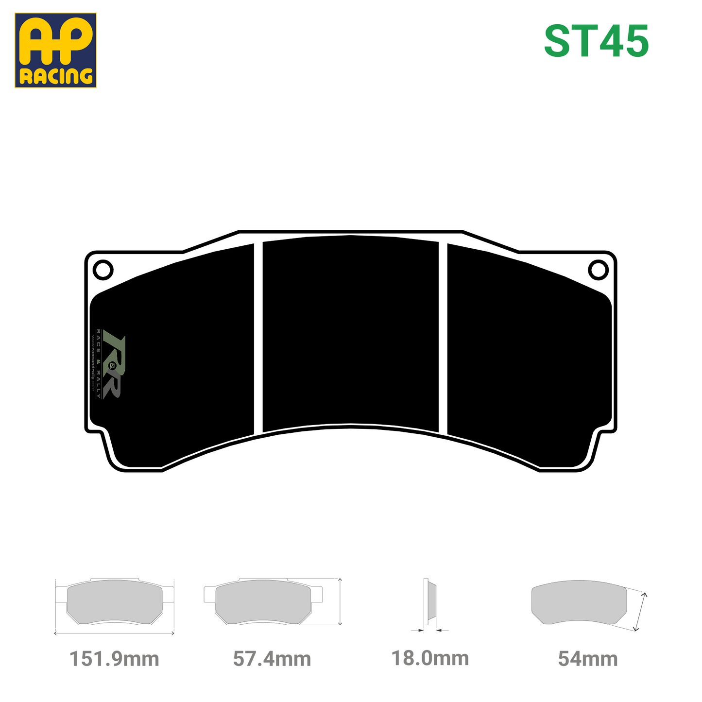 CP3905D54 Brake Pad Set - ST45 Compound - Race and Rally