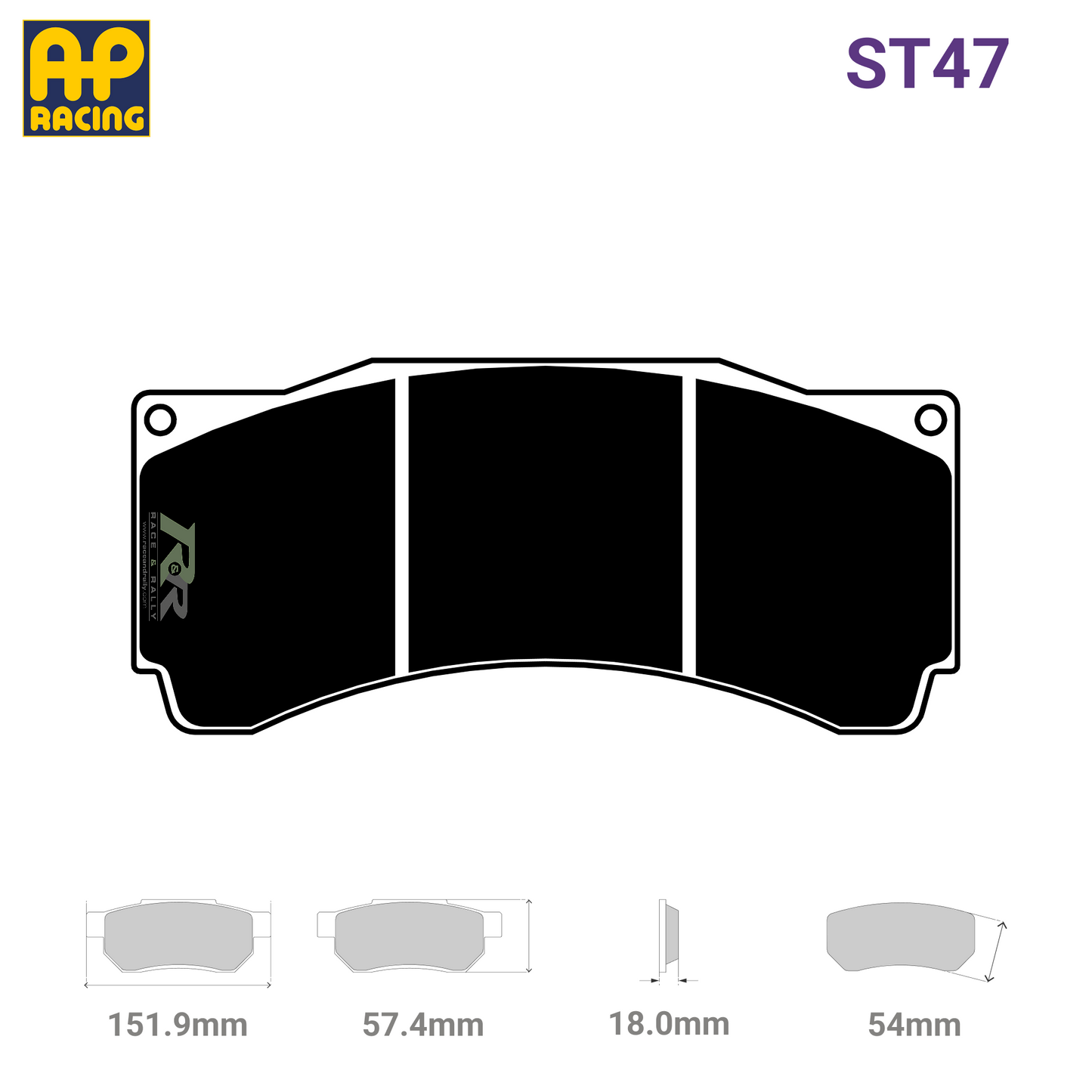 CP3905D54 Brake Pad Set - ST47 Compound - Race and Rally