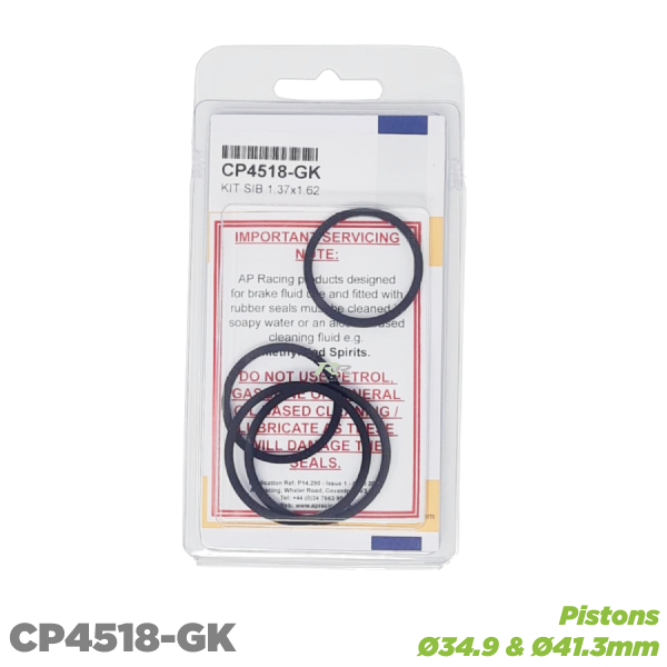 Standard 'High' Temperature Caliper Seal Kit - Ø34.9 & Ø41.3mm