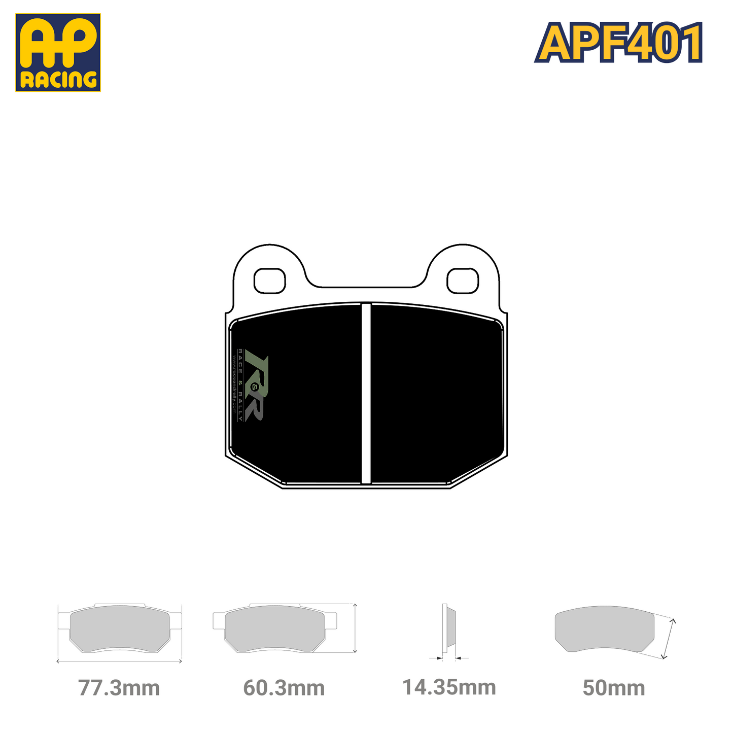 CP5119D50 Brake Pad Set - APF401 Compound - Race and Rally