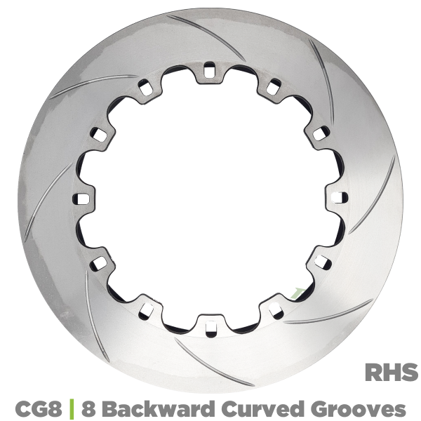 Ø355.0mm x 32mm Ventilated Brake Disc - 12 x 237.5mm PCD Slot Floating - CG8 Face - RHS - Race and Rally