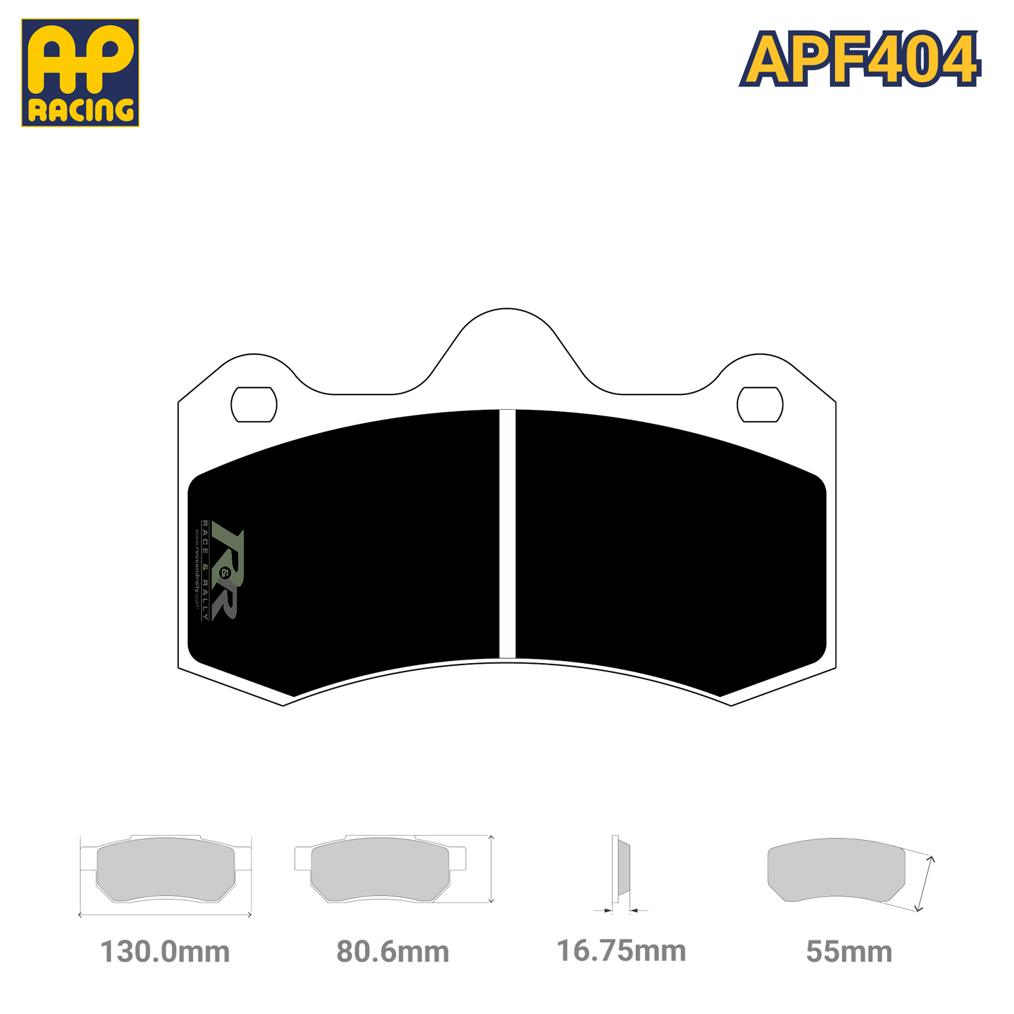 CP6600D55 Brake Pad Set - APF404 Compound - Race and Rally