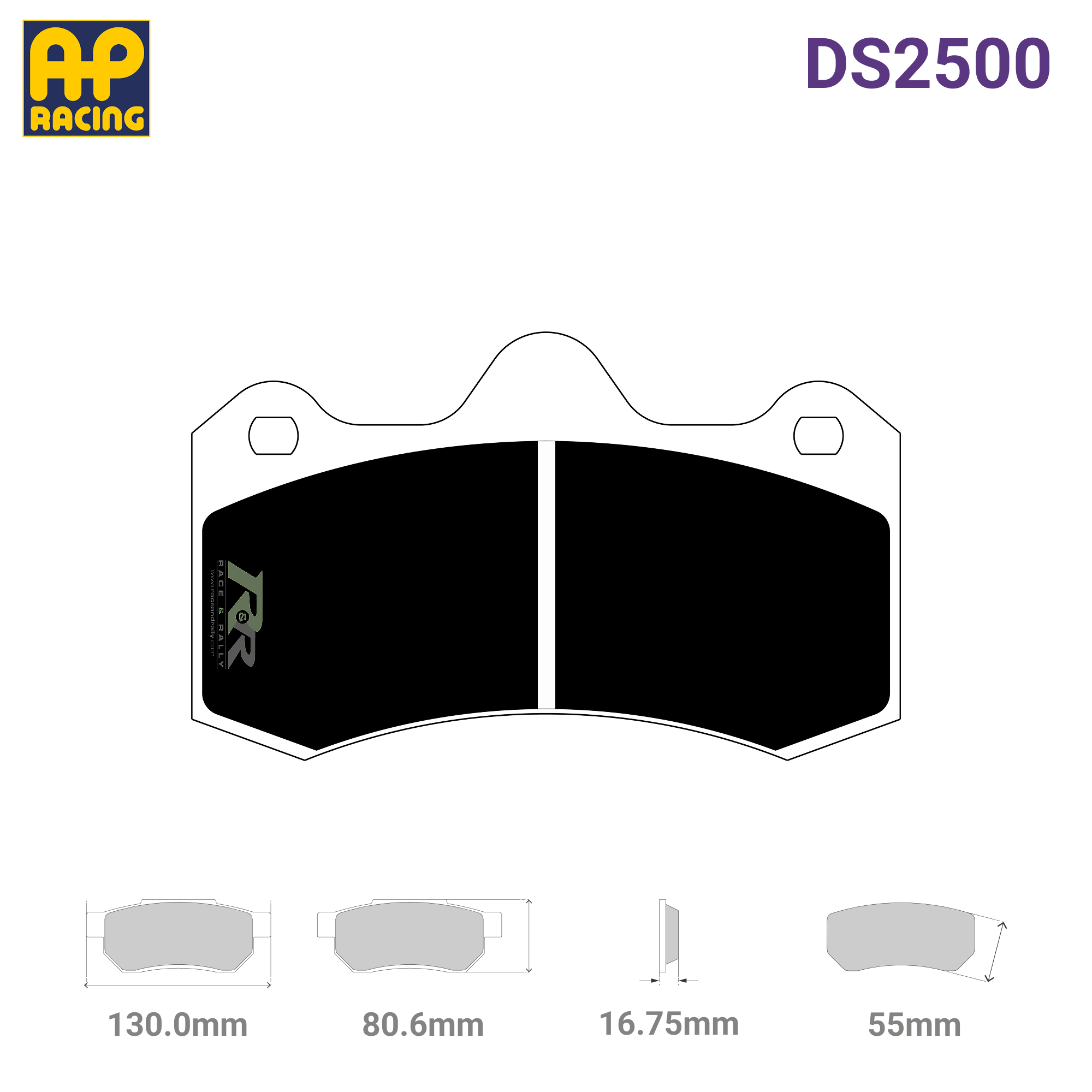 CP6600D55 Brake Pad Set - (H) DS2500 Compound - Race and Rally