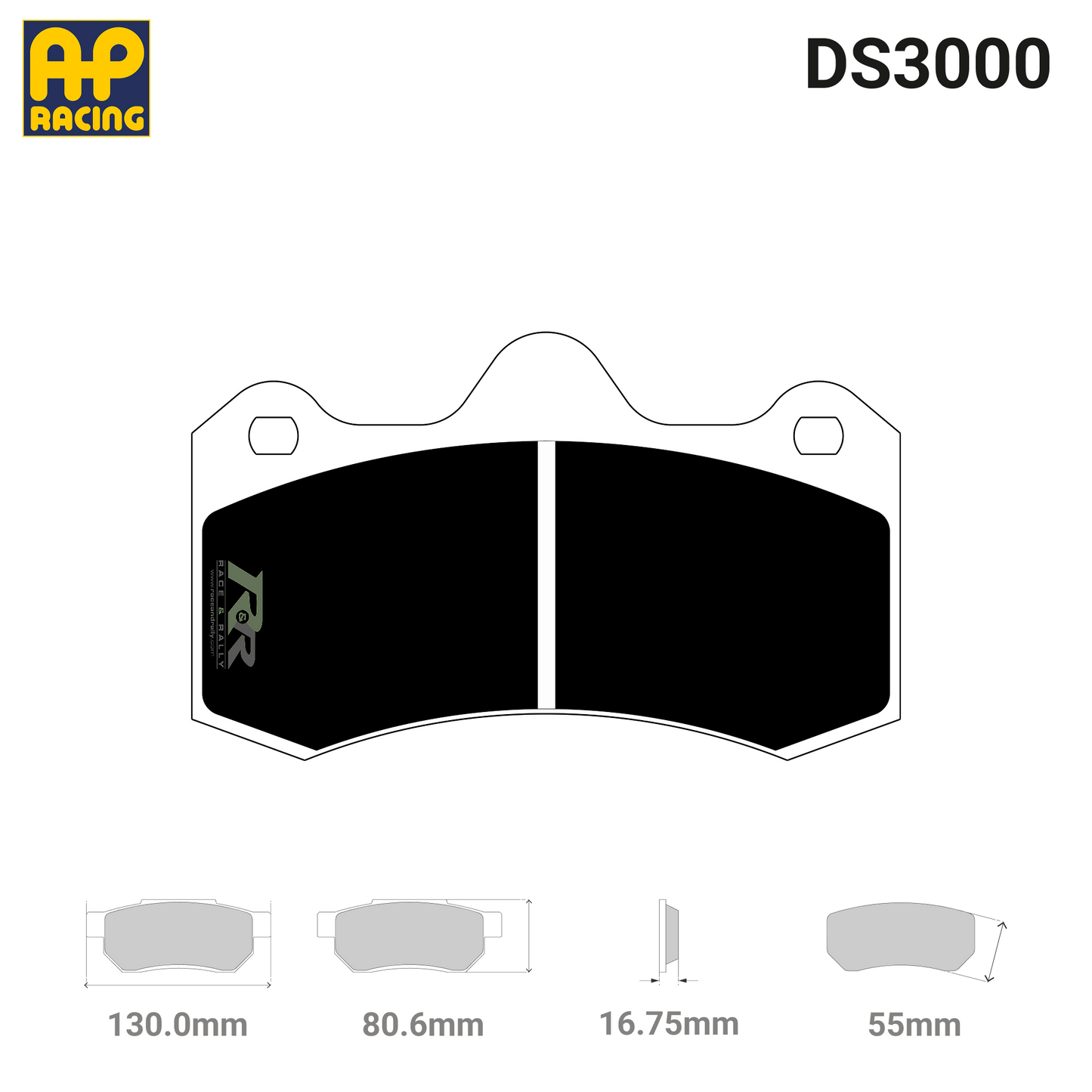 CP6600D55 Brake Pad Set - (R) DS3000 Compound - Race and Rally