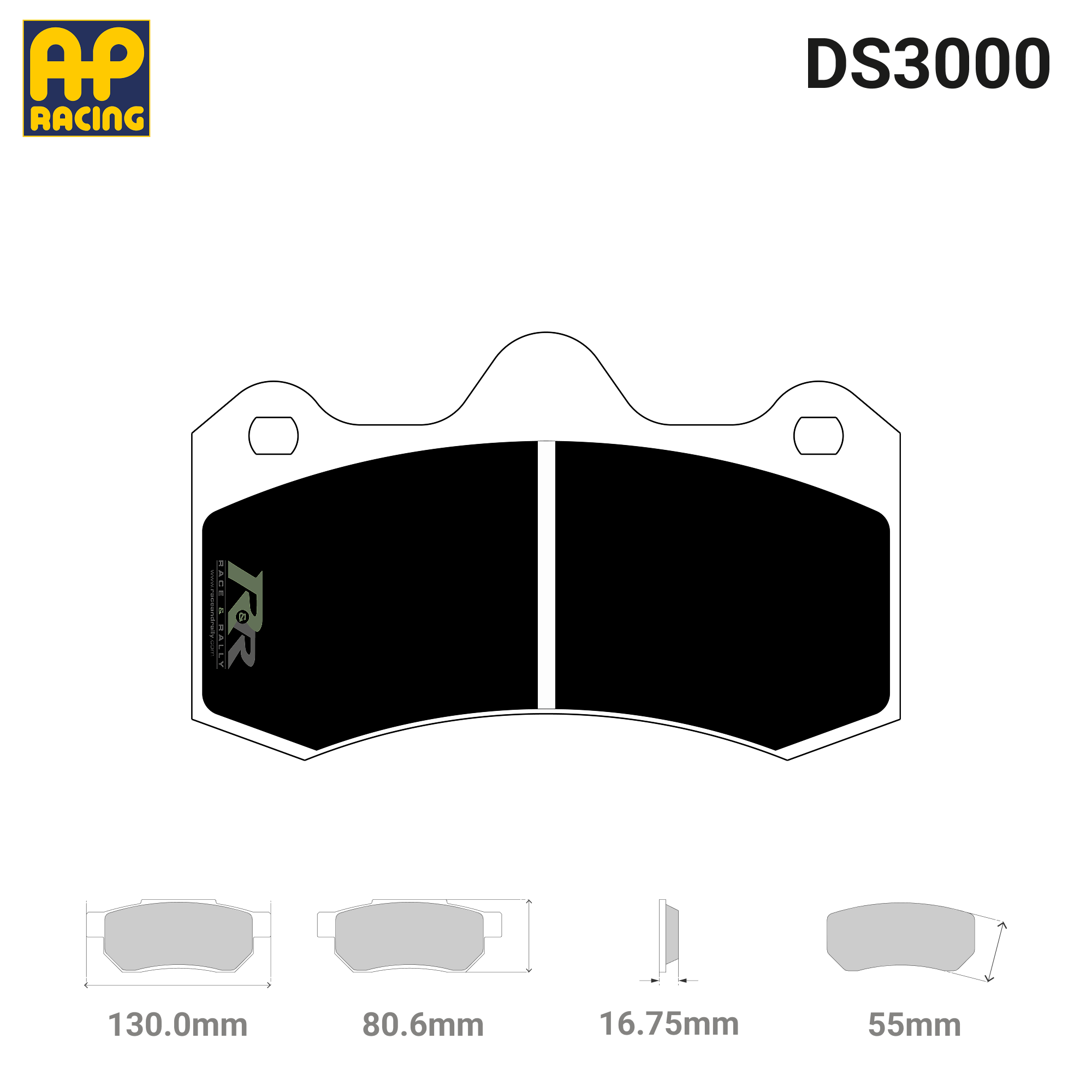 CP6600D55 Brake Pad Set - (R) DS3000 Compound - Race and Rally