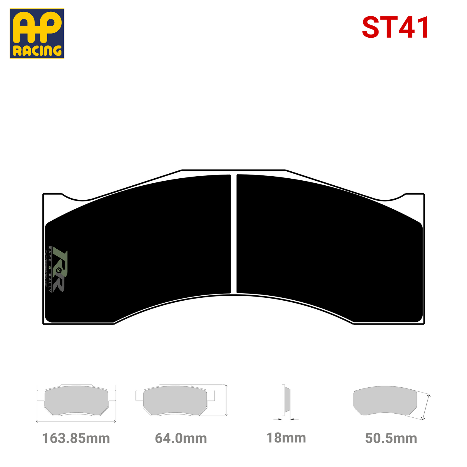 CP6766D50 Brake Pad Set - ST41 Compound - Race and Rally