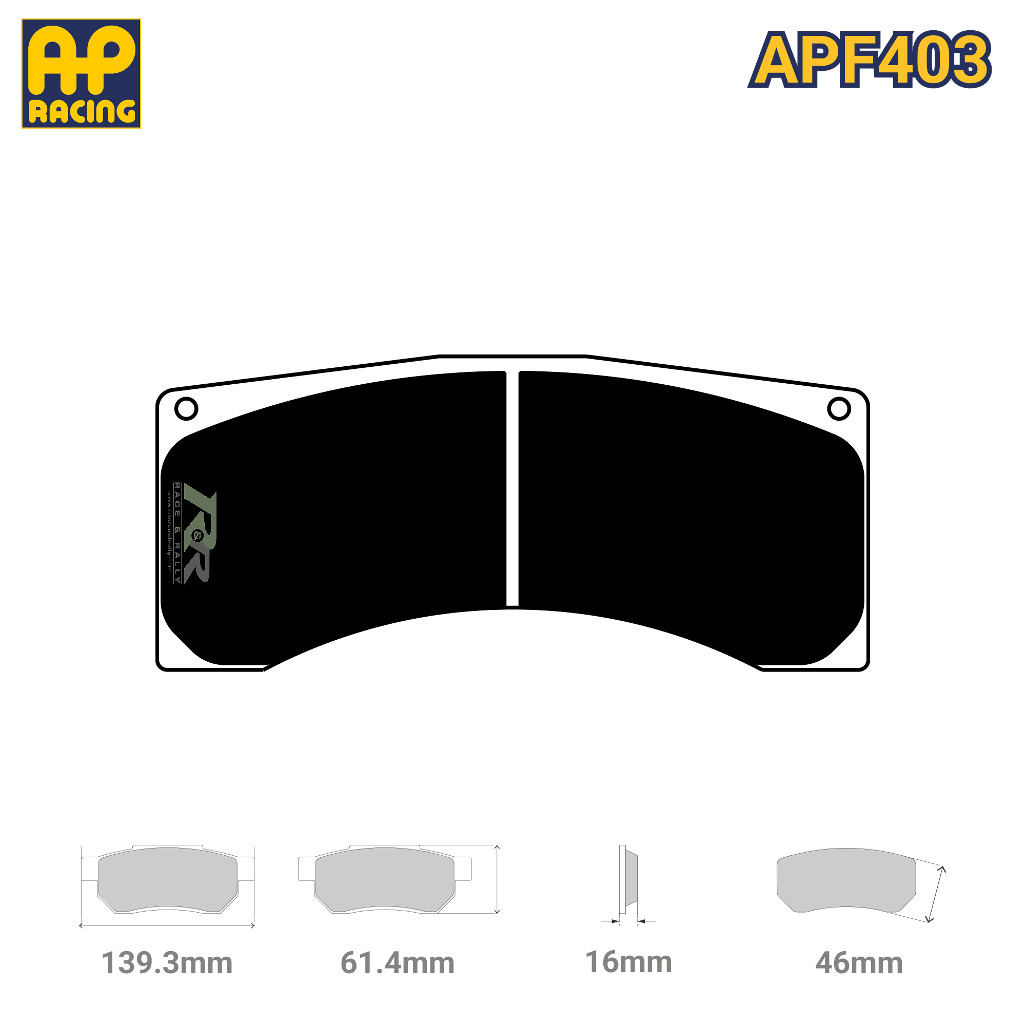 CP6820D46 Brake Pad Set - APF403 Compound - Race and Rally