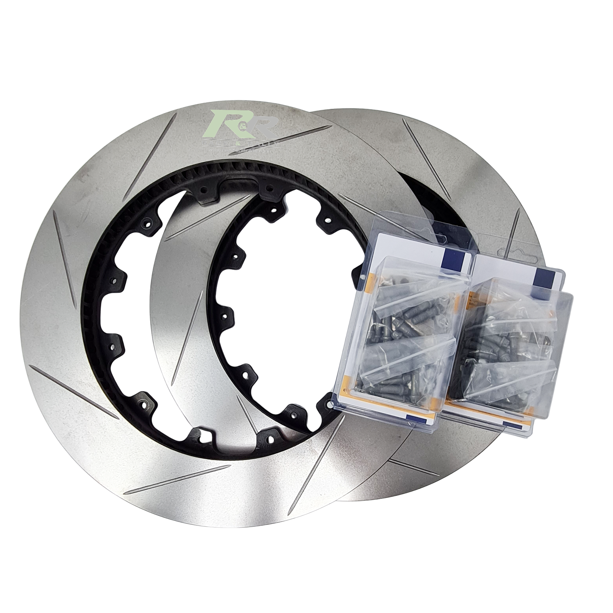 M3 E92 Brake Disc Service Kit - Strap Drive - Grooved - Race and Rally