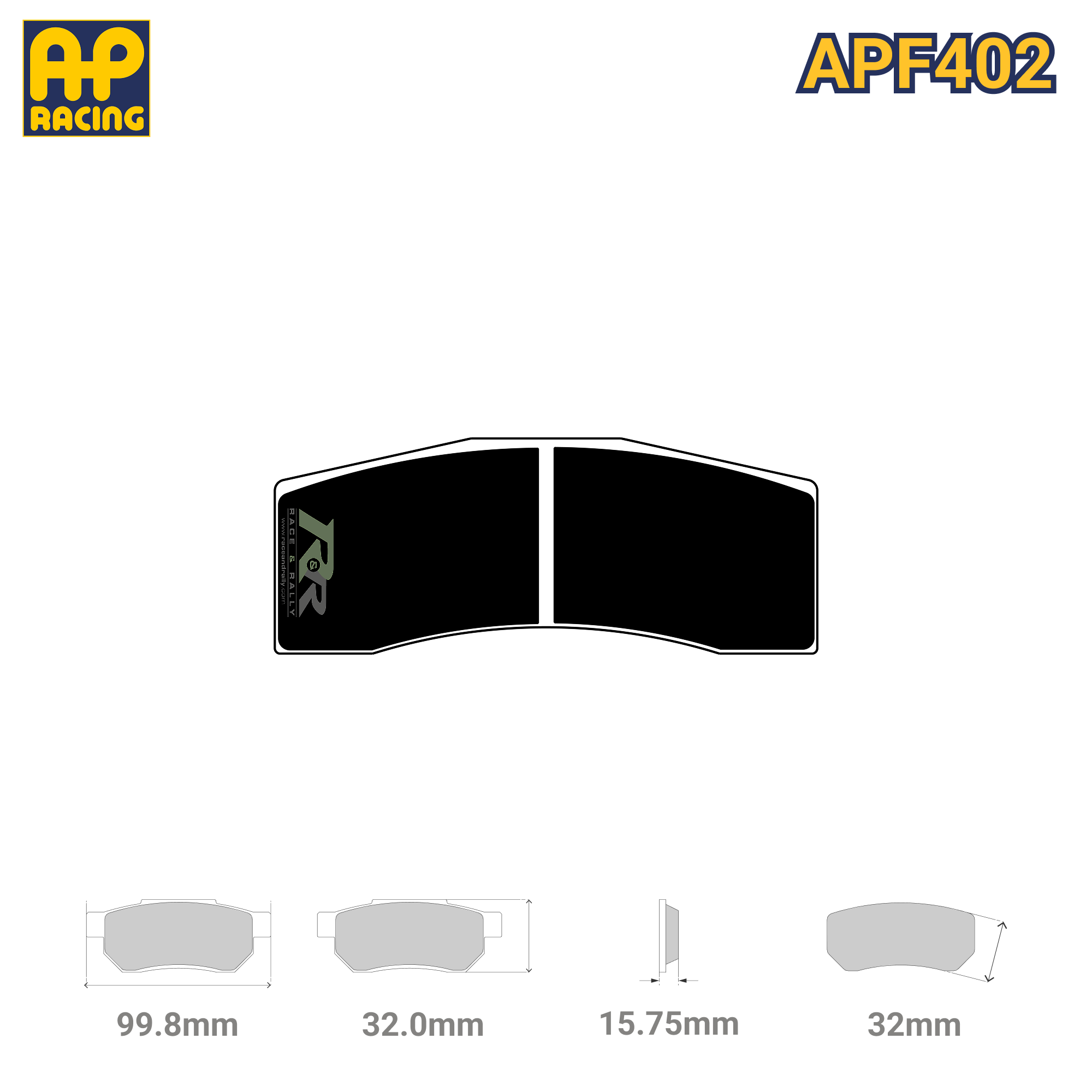 CP7031D32 Brake Pad Set - APF402 Compound - Race and Rally