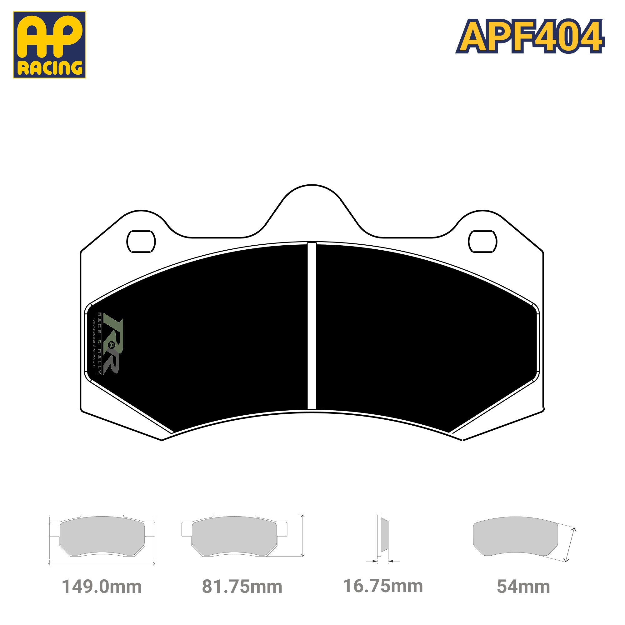 CP7040D54 Brake Pad Set - APF404 Compound - Race and Rally