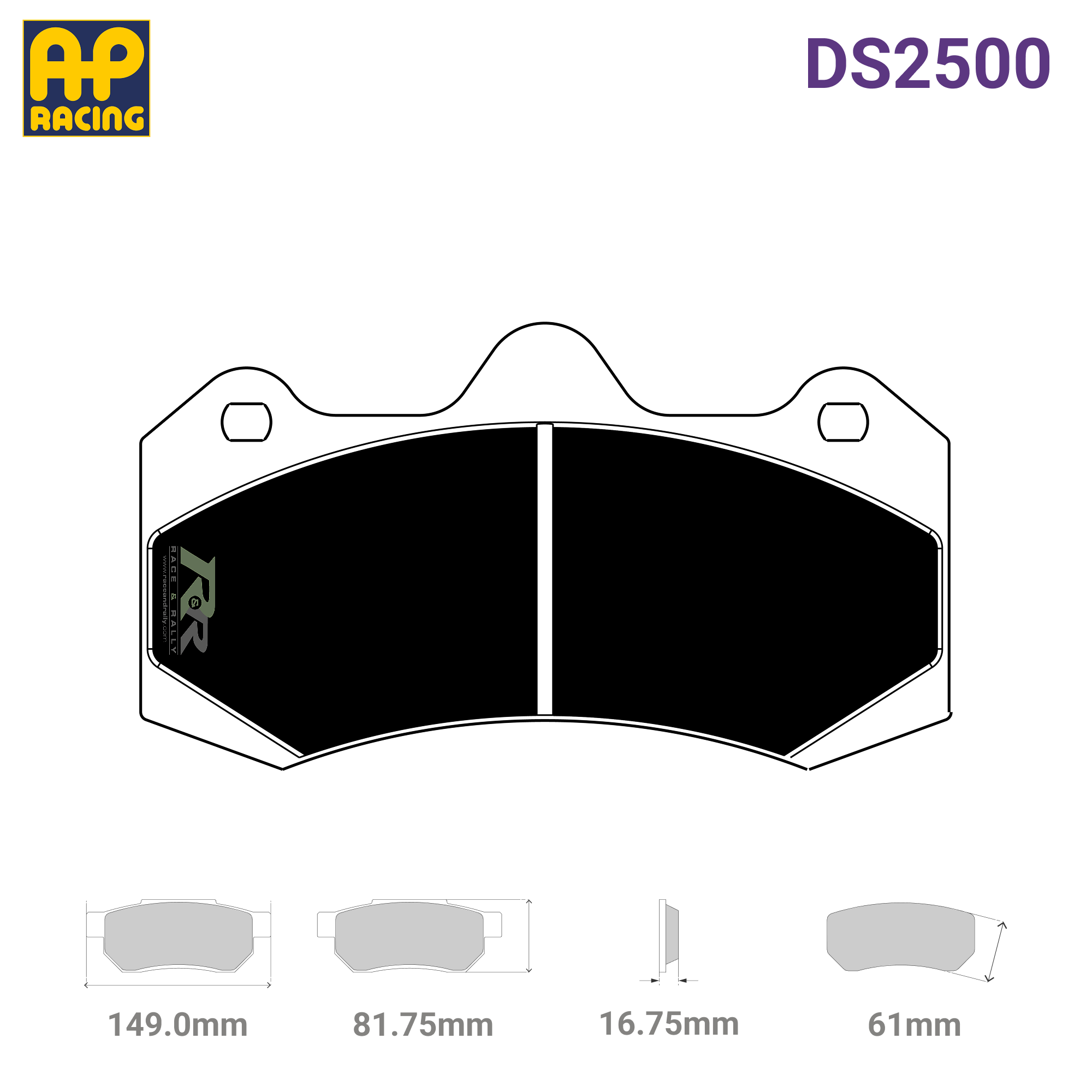 CP7040D61 Brake Pad Set - (H) DS2500 Compound - Race and Rally
