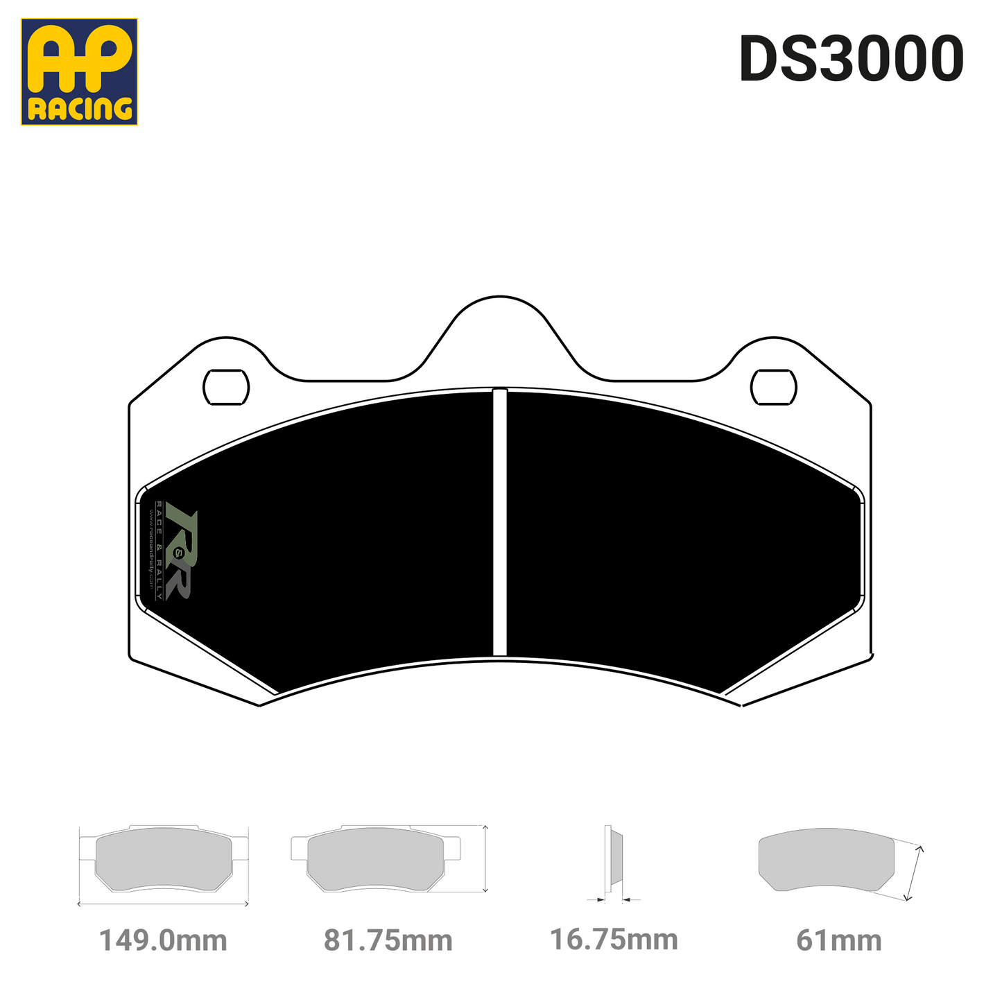 CP7040D61 Brake Pad Set - (R) DS3000 Compound - Race and Rally