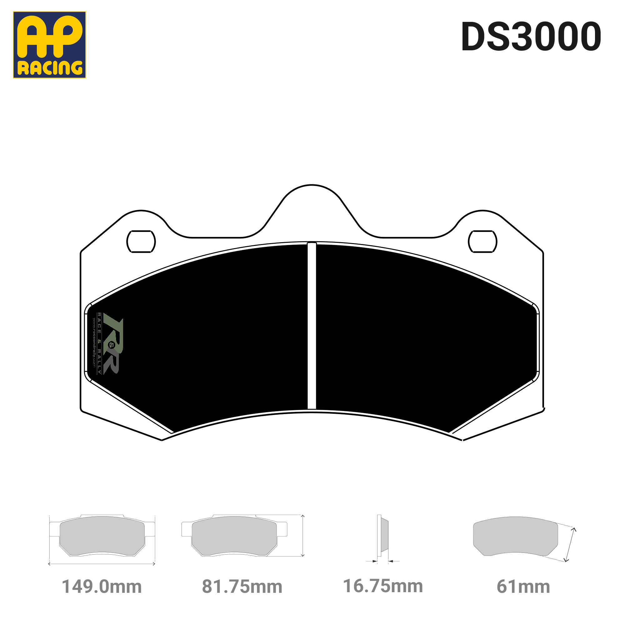 CP7040D61 Brake Pad Set - (R) DS3000 Compound - Race and Rally