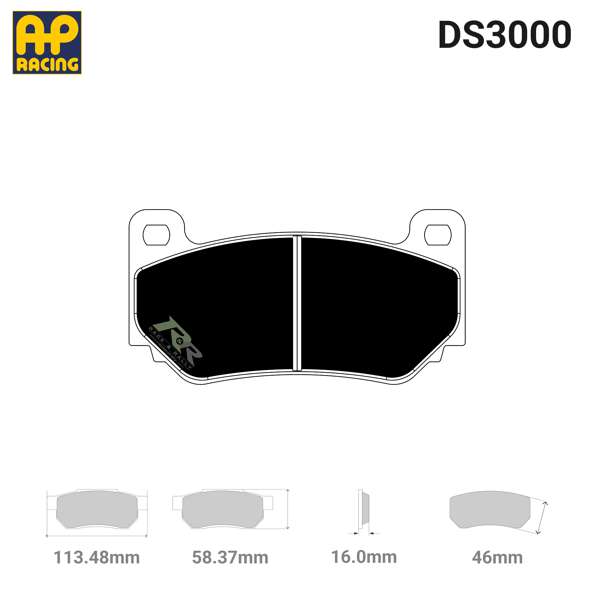 CP7600D46 Brake Pad Set - (R) DS3000 Compound - Race and Rally