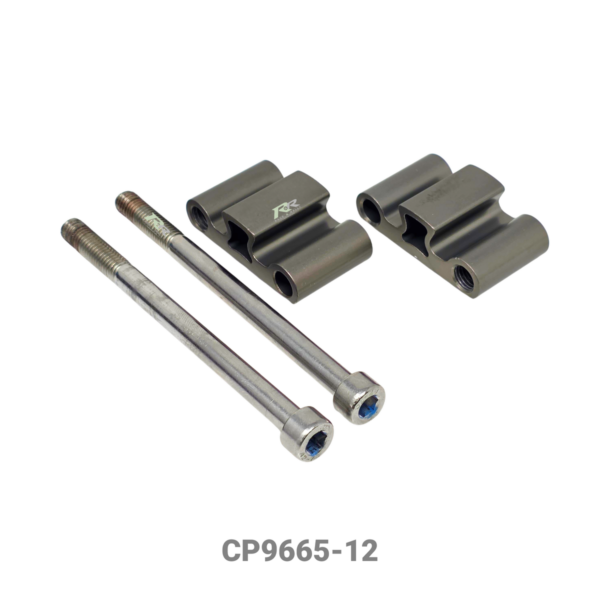 AP Racing brake caliper pad retainer, model CP9665-12, showing the durable metal part used to secure brake pads in place.