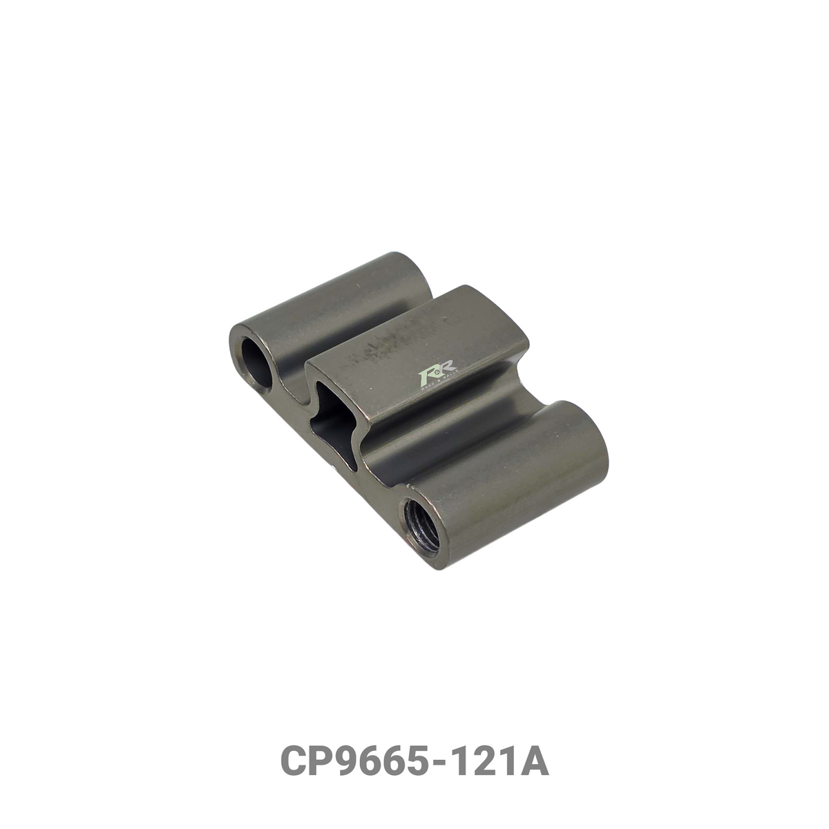 Aluminum retainer pad for brake calipers, AP Racing RETAINERPAD-M08x29.50ALU, shown with mounting details in the image.