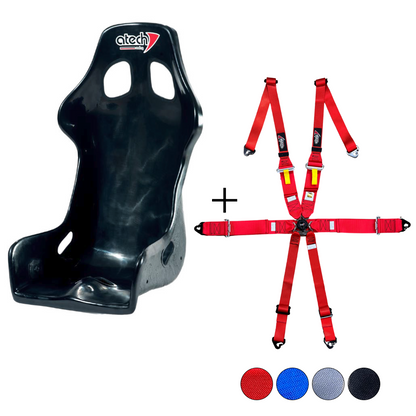 Atech Cross Racing Seat & Harness Bundle
