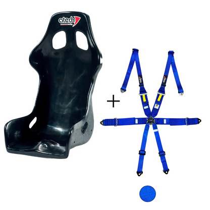 Atech Cross Racing Seat & Harness Bundle