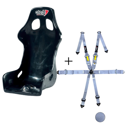 Atech Cross Racing Seat & Harness Bundle