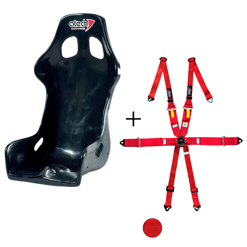 Atech Cross Racing Seat & Harness Bundle