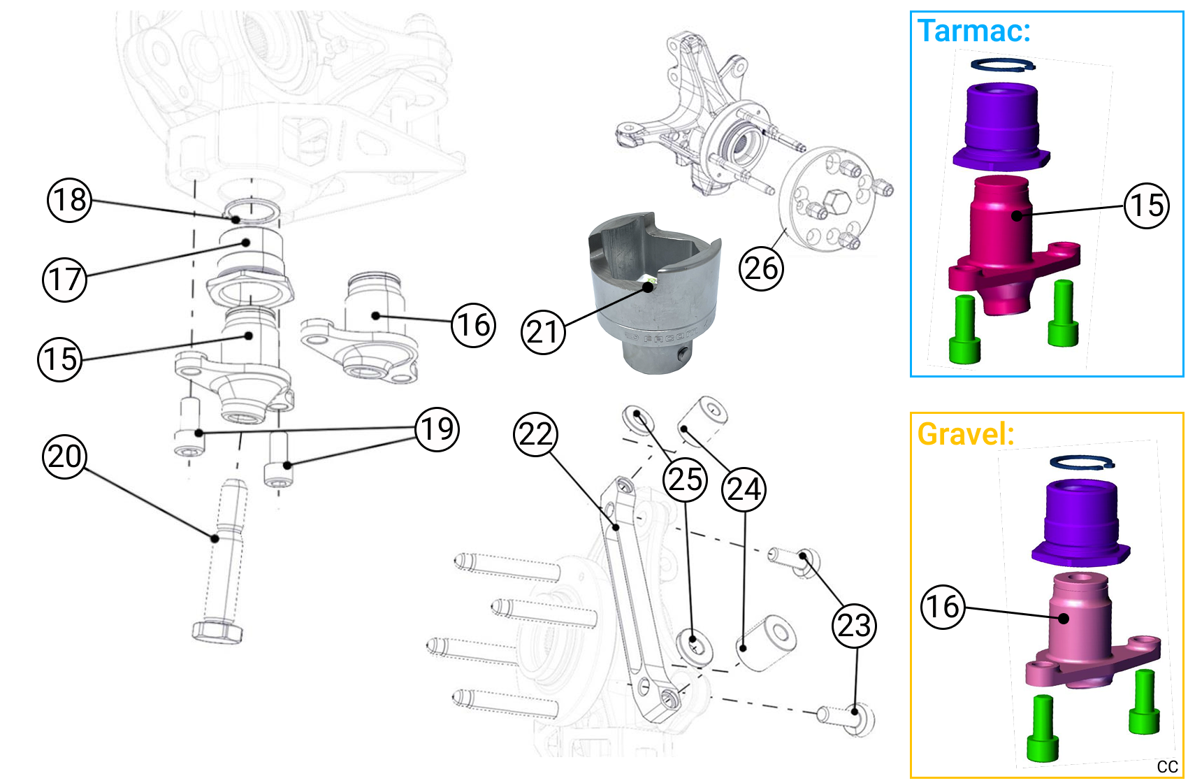 E13 - Front Upright - Race and Rally