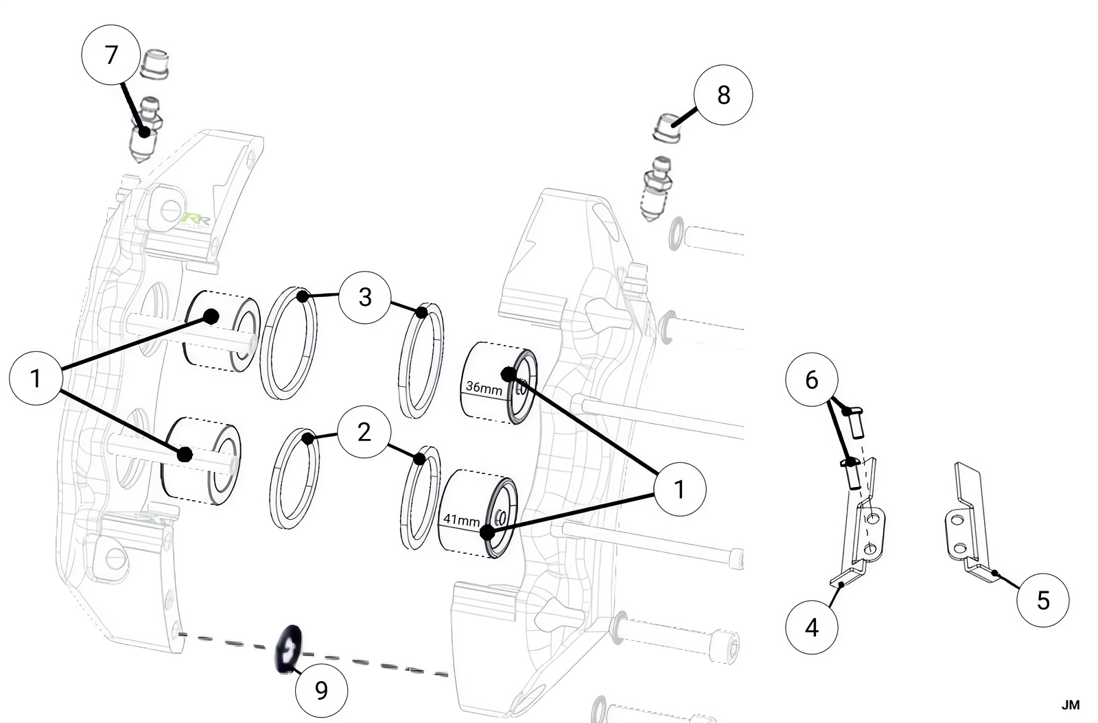 F20 - Front Caliper Repair Kit - Race and Rally