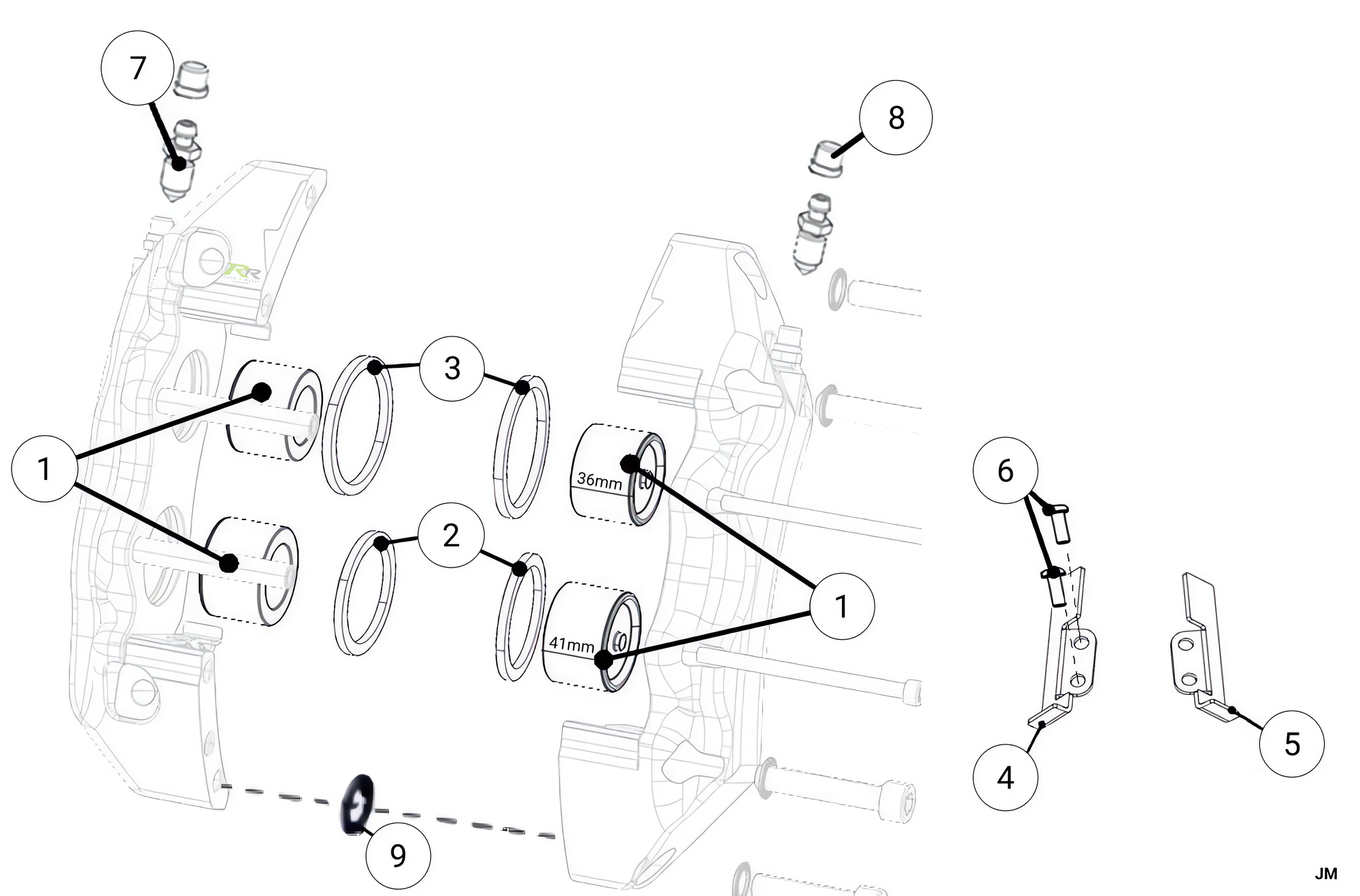 F20 - Front Caliper Repair Kit - Race and Rally