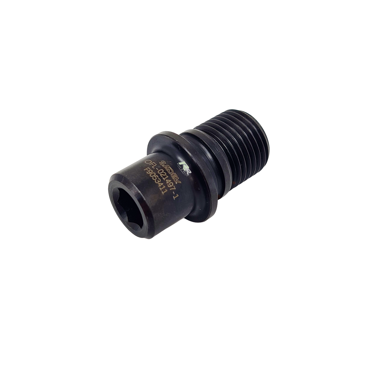 Peugeot Sport Indexor Screw, automotive part with metal threads and black finish, close-up view of the screw on a white background.