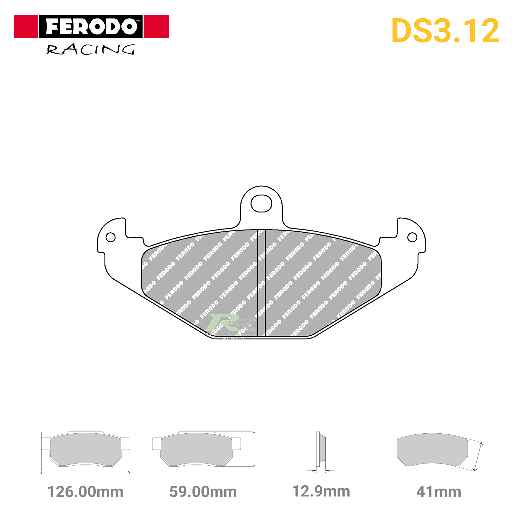 FCP1560G - (G) DS3.12 Brake Pads - Race and Rally