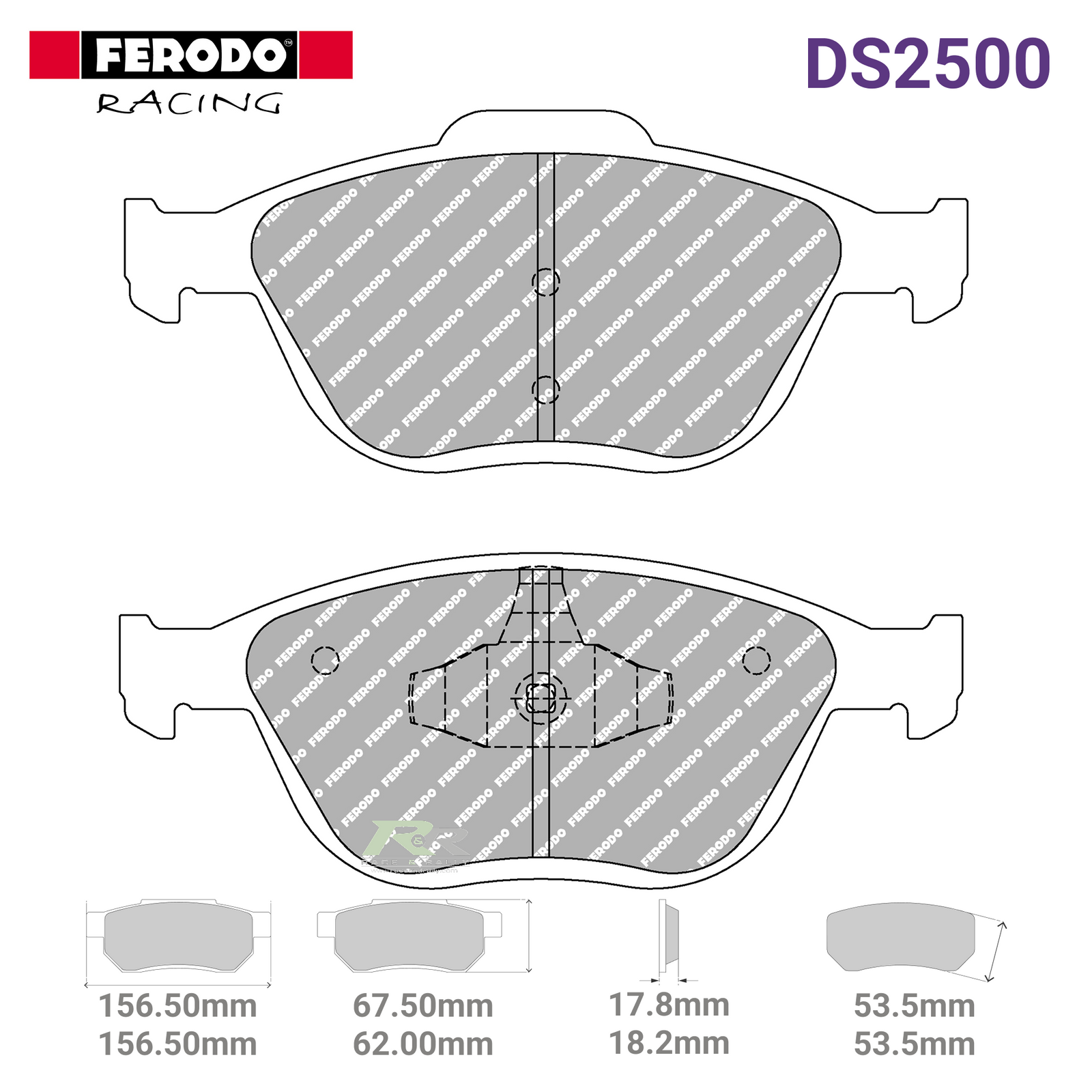 FCP1568H - (H) DS2500 Brake Pads - Race and Rally