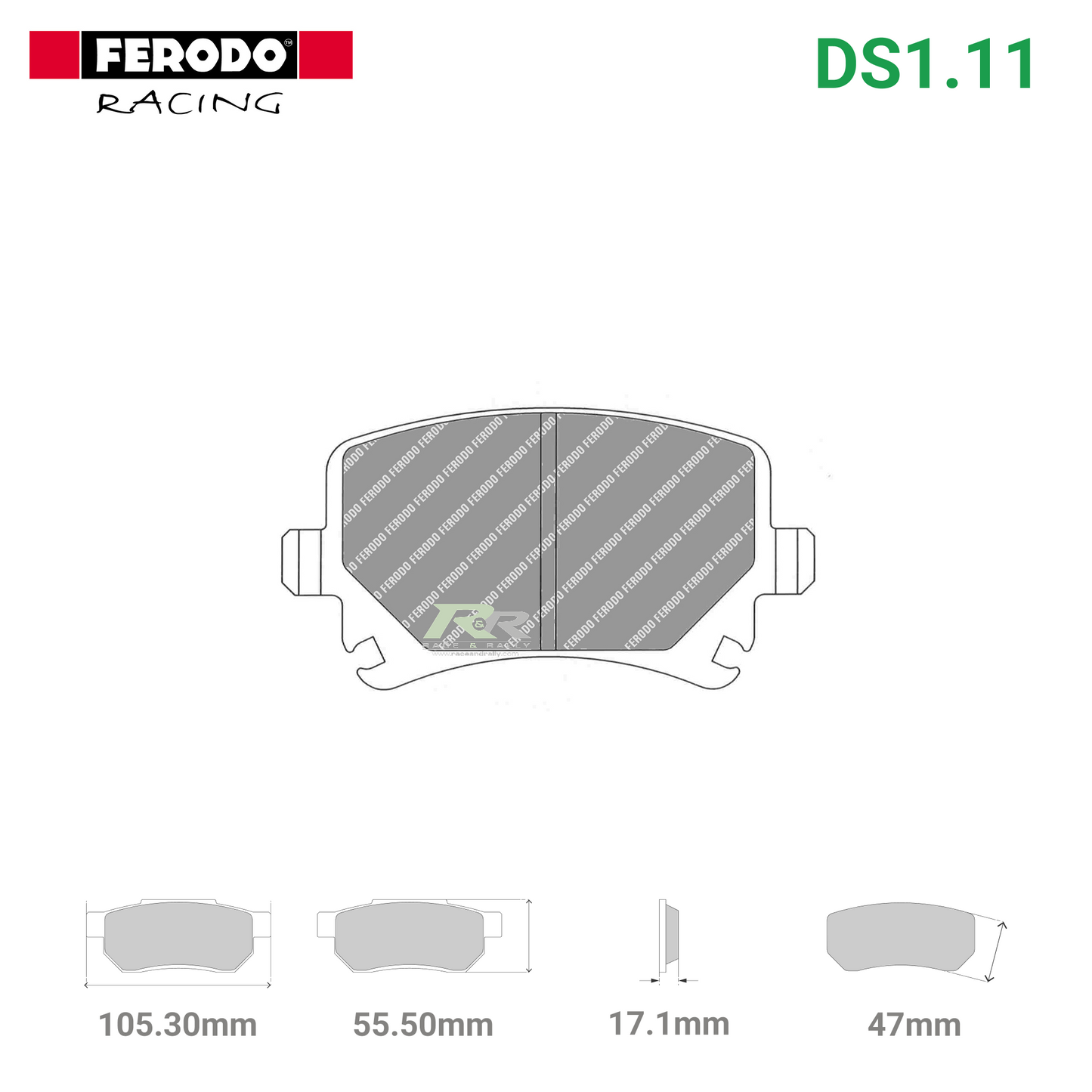FCP1636W - (W) DS1.11 Brake Pads - Race and Rally