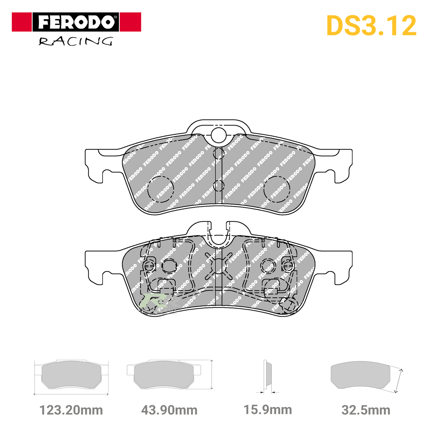FCP1676G - (G) DS3.12 Brake Pads - Race and Rally