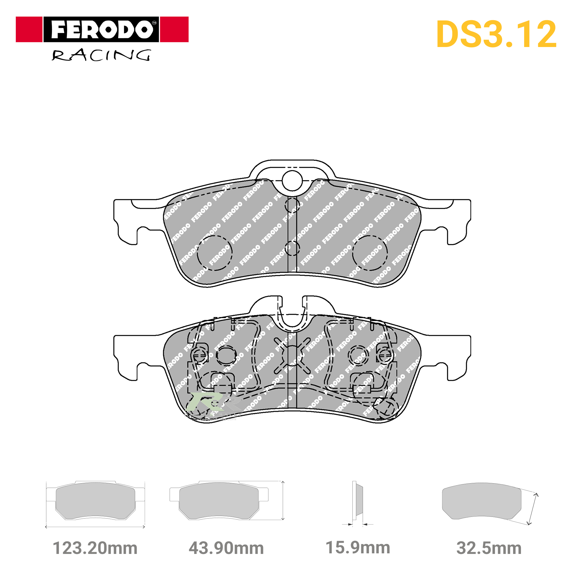 FCP1676G - (G) DS3.12 Brake Pads - Race and Rally