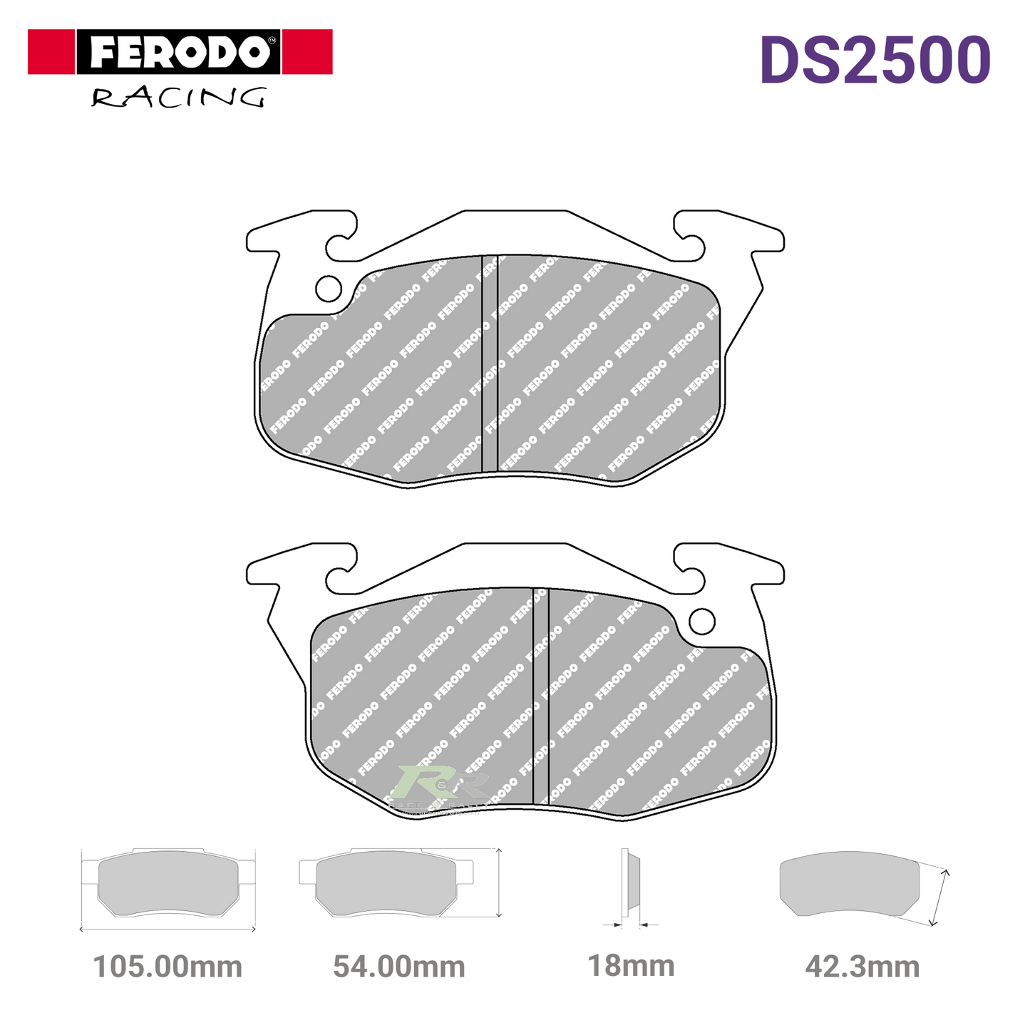 FCP393H - (H) DS2500 Brake Pads - Race and Rally