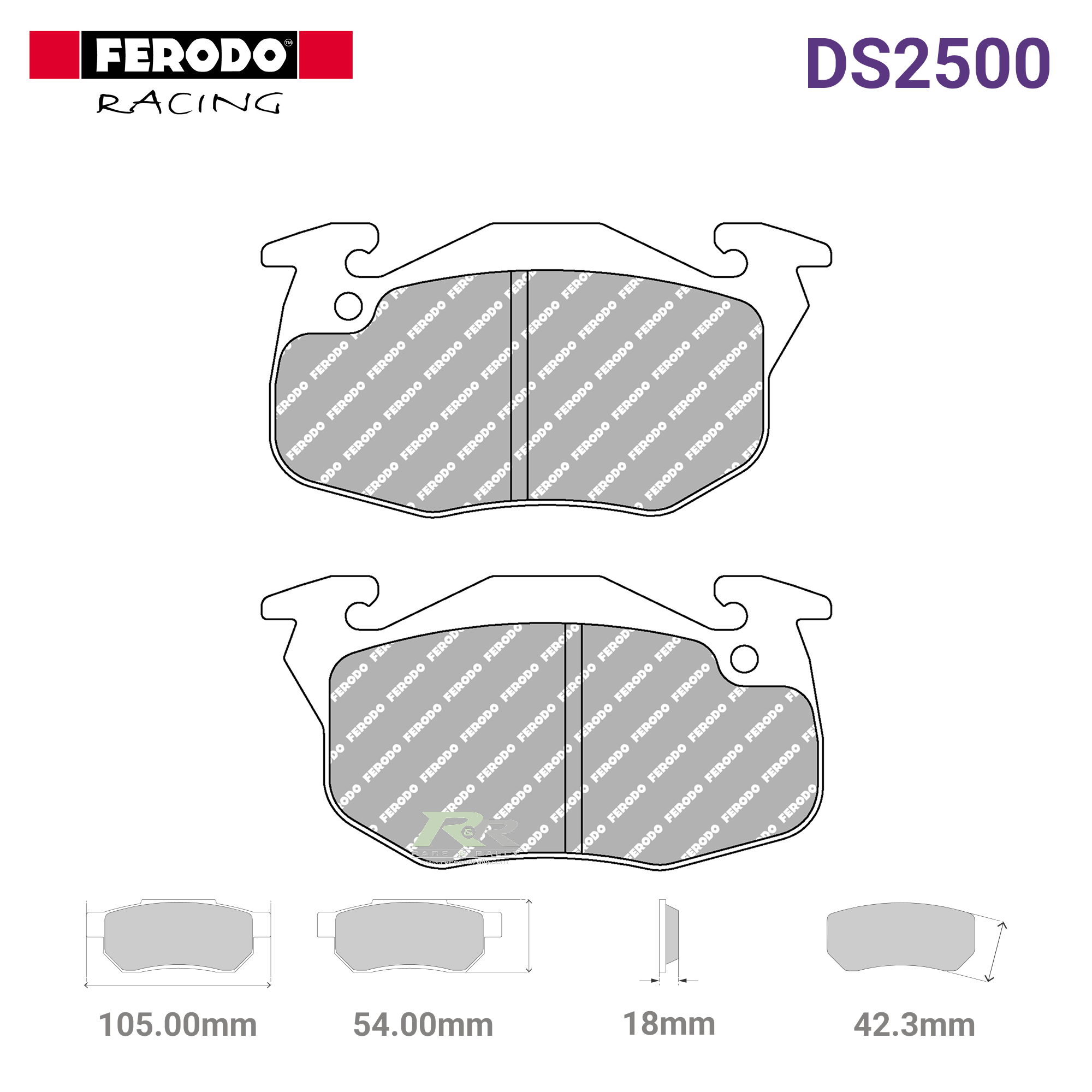FCP393H - (H) DS2500 Brake Pads - Race and Rally