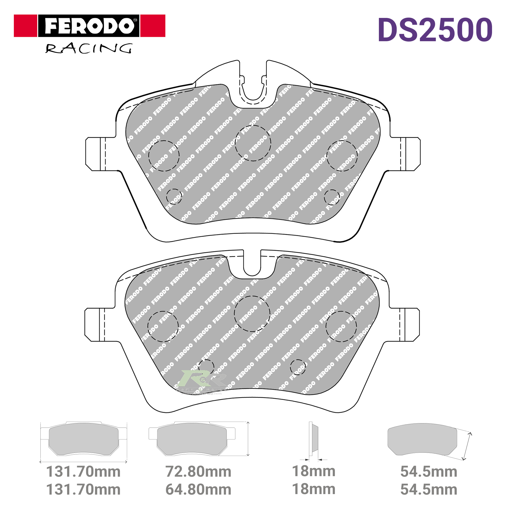 FCP4080H - (H) DS2500 Brake Pads - Race and Rally