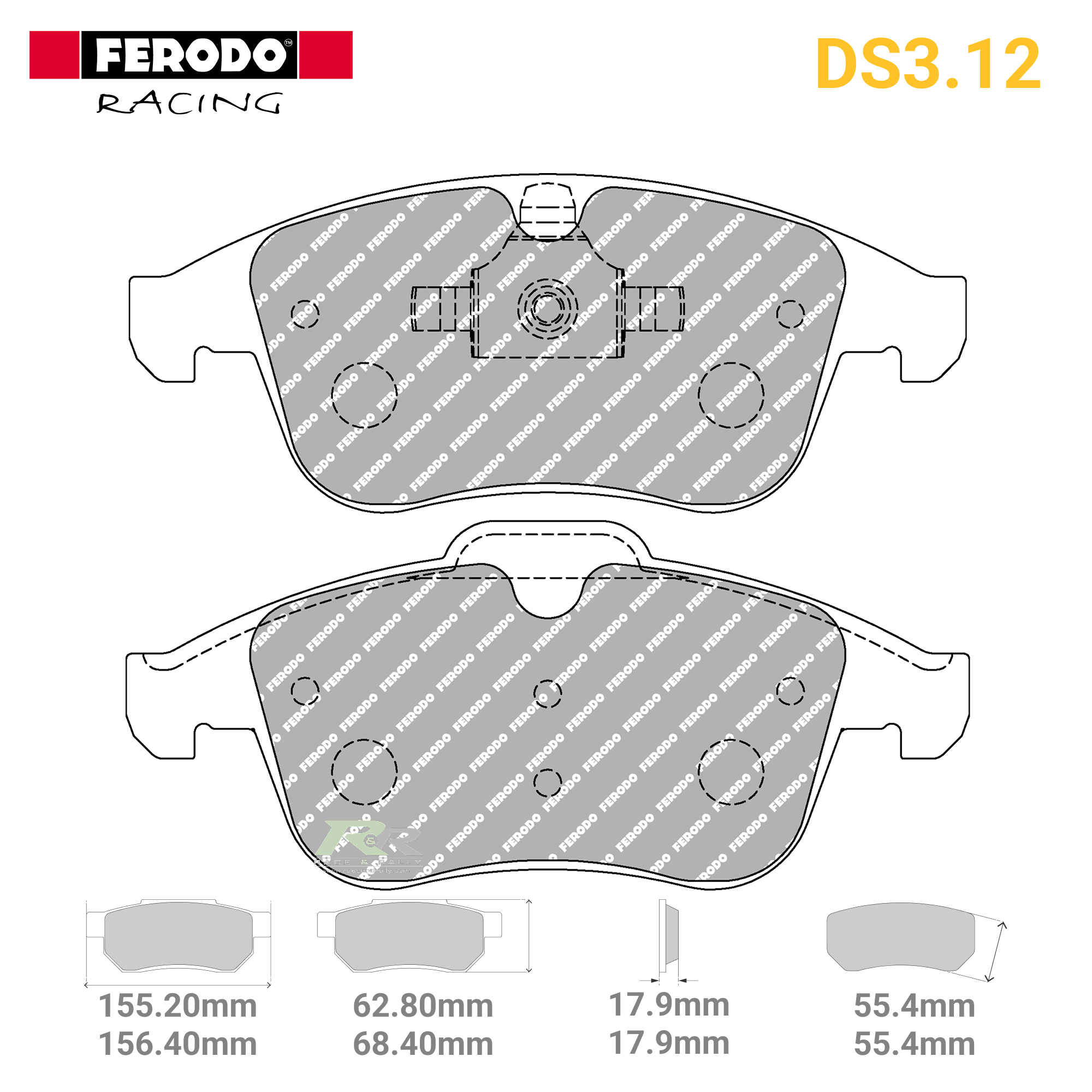 FCP4249G - (G) DS3.12 Brake Pads - Race and Rally