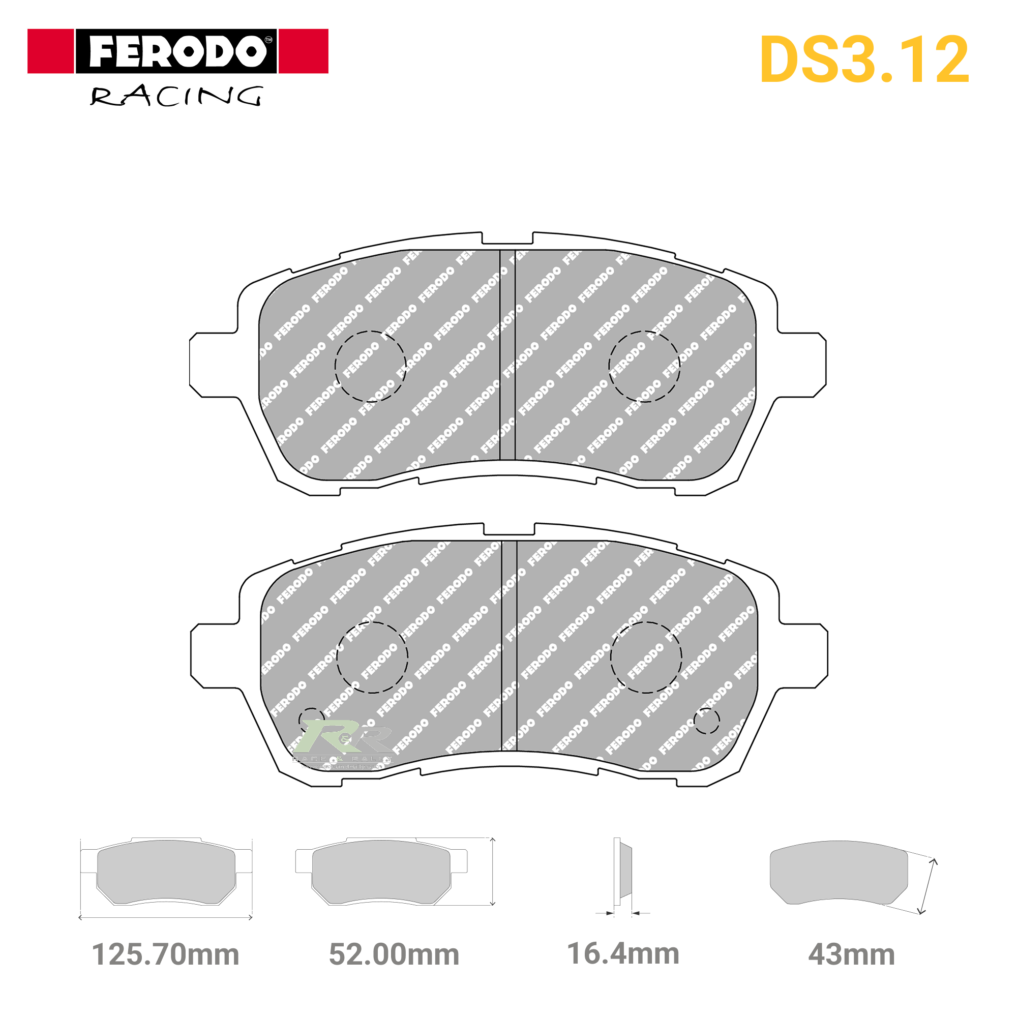 FCP4426G - (G) DS3.12 Brake Pads - Race and Rally
