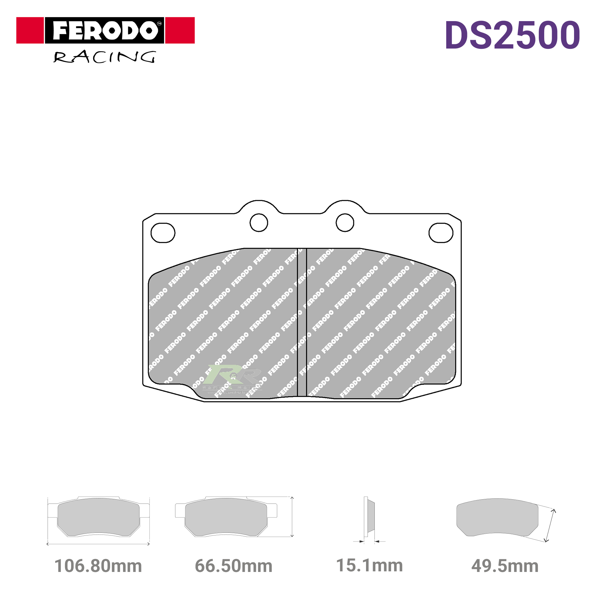 FCP483H - (H) DS2500 Brake Pads - Race and Rally