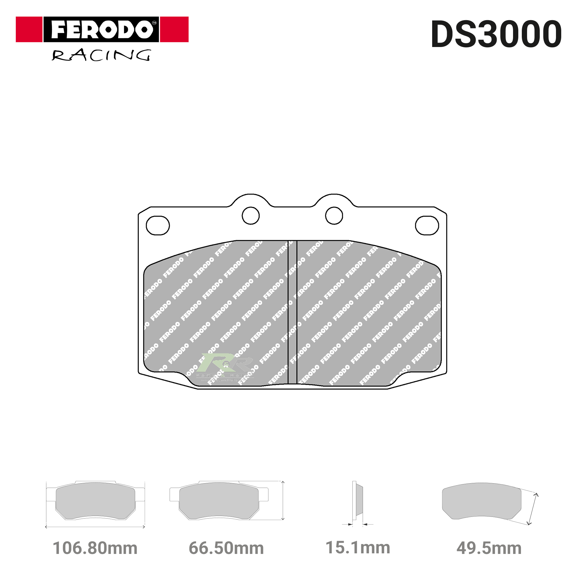 FCP483R - (R) DS3000 Brake Pads - Race and Rally