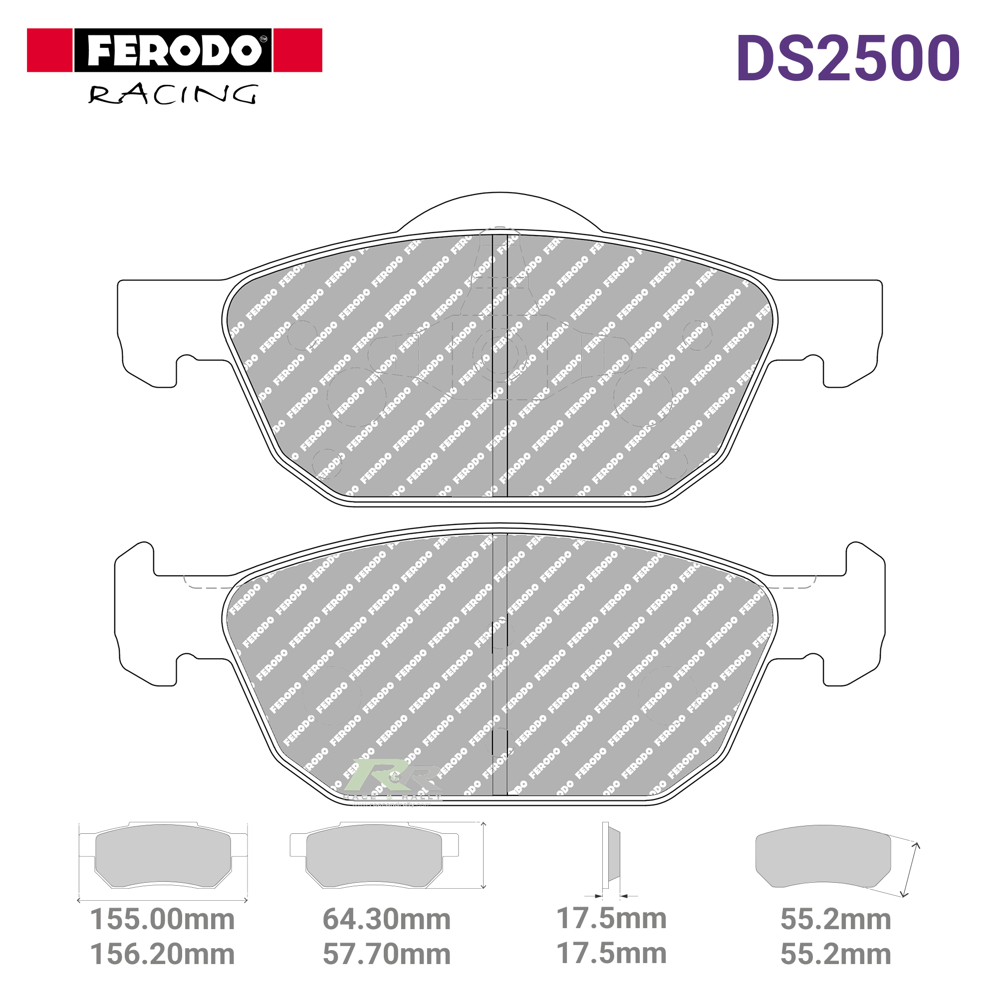 FCP4868H - (H) DS2500 Brake Pads - Race and Rally