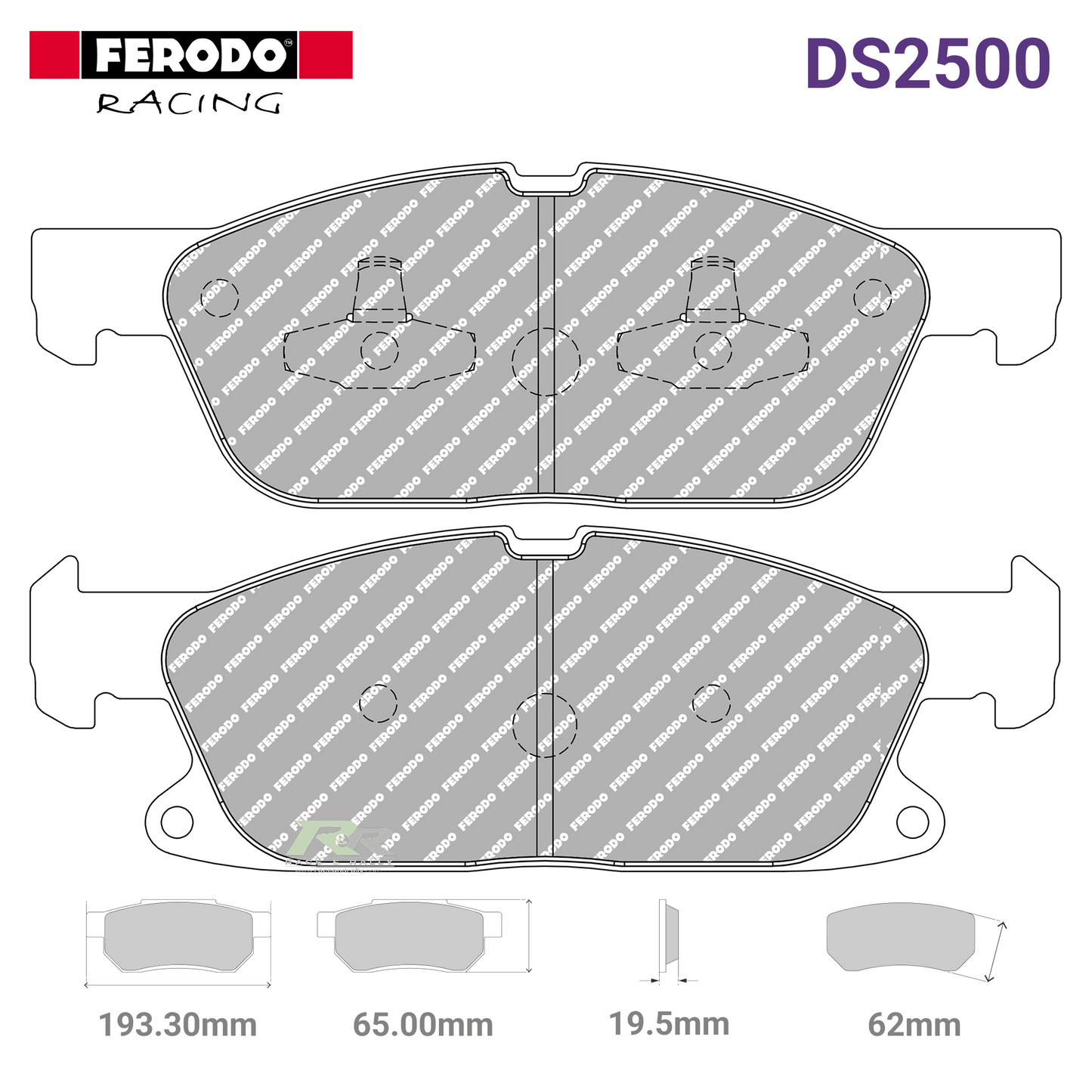 FCP4930H - (H) DS2500 Brake Pads - Race and Rally