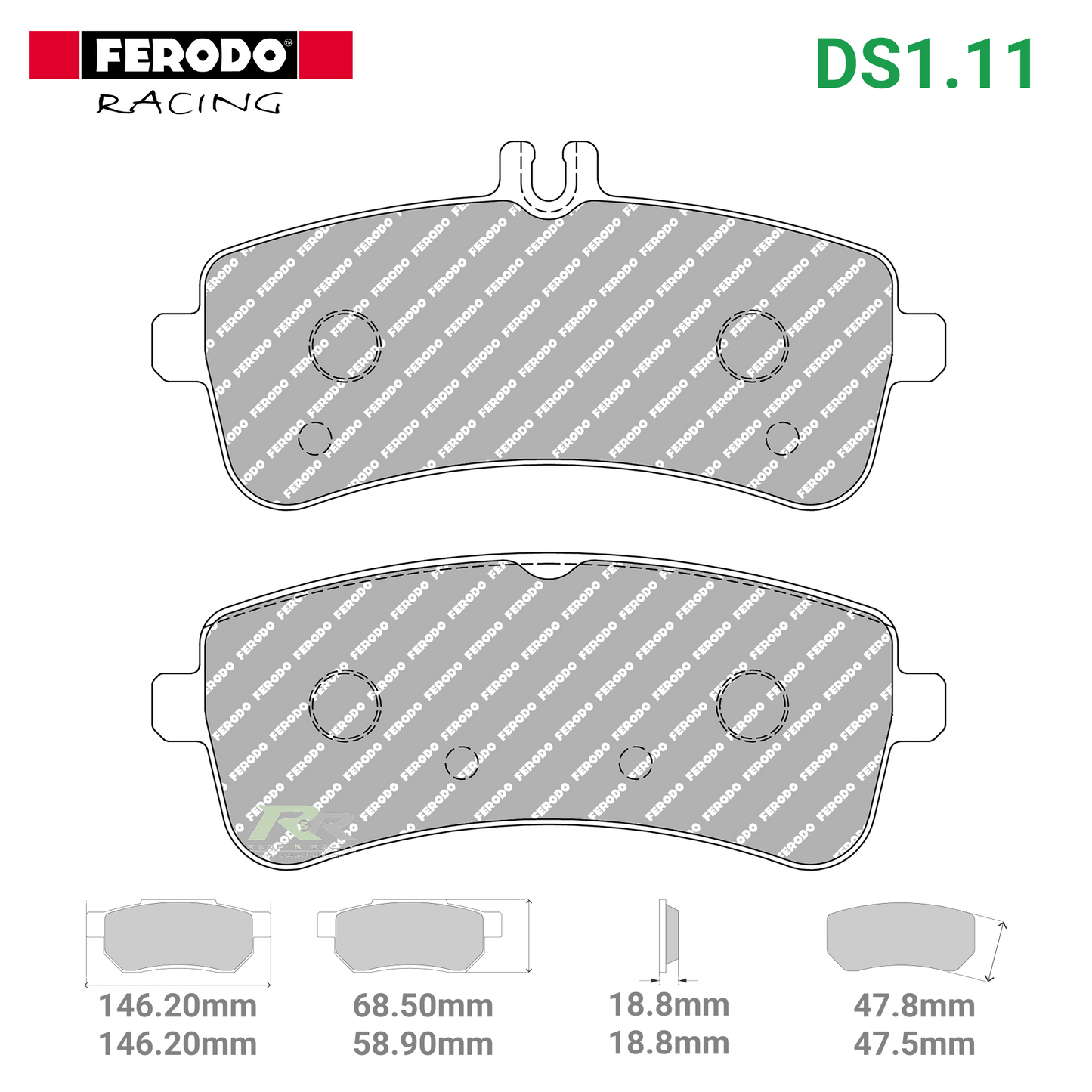 FCP5108W - (W/WB) DS1.11 Brake Pads - Race and Rally