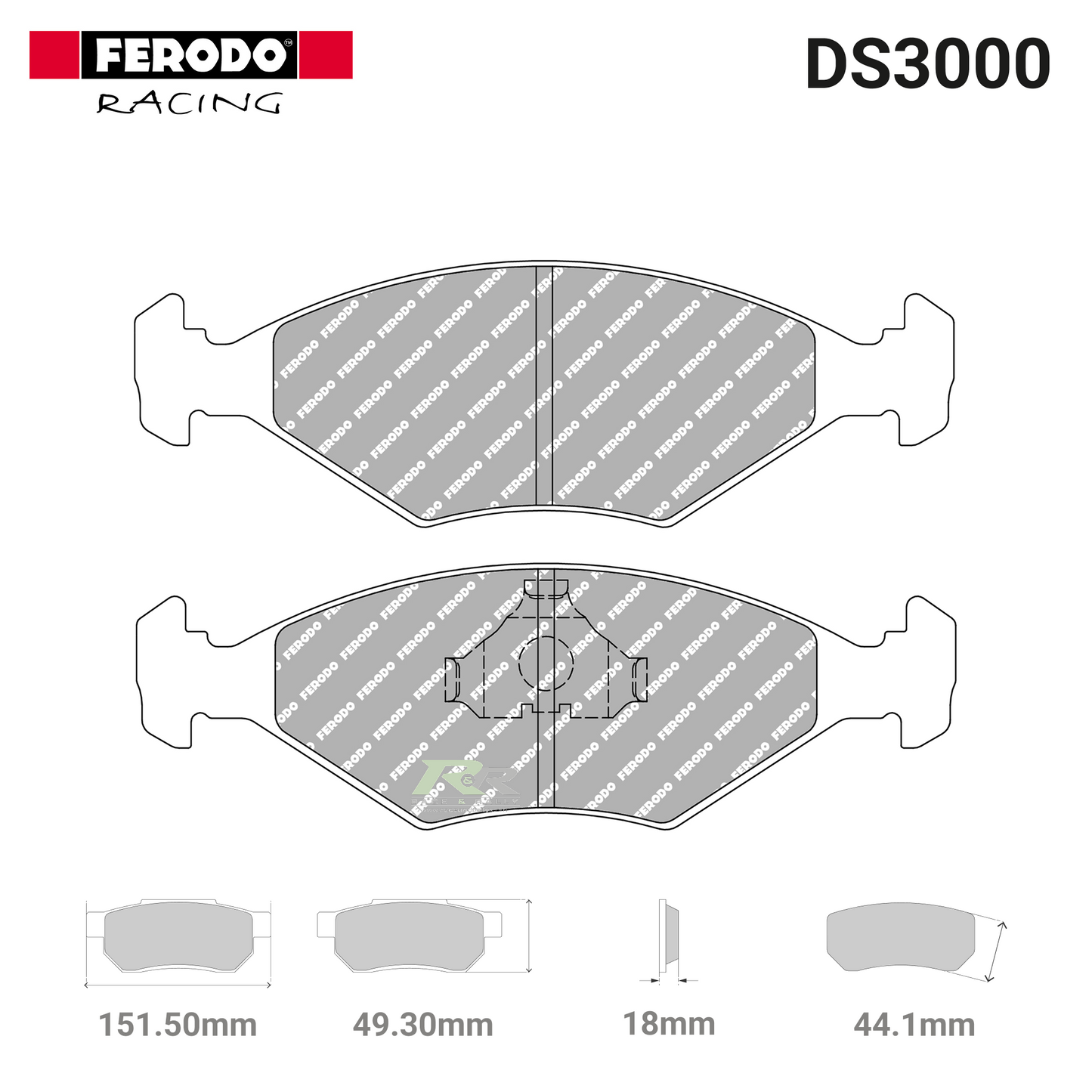 FCP519R - (R) DS3000 Brake Pads - Race and Rally