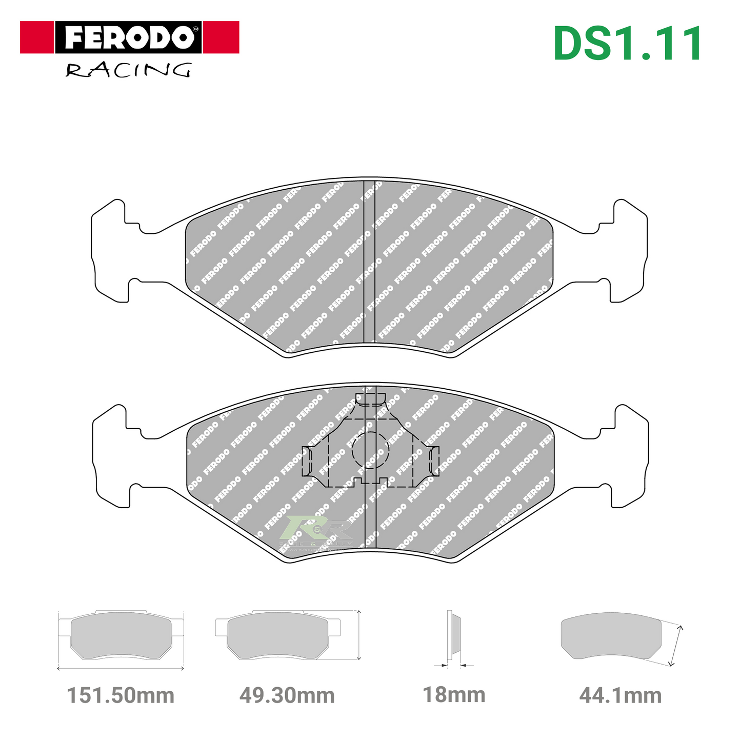 FCP519W - (W) DS1.11 Brake Pads - Race and Rally