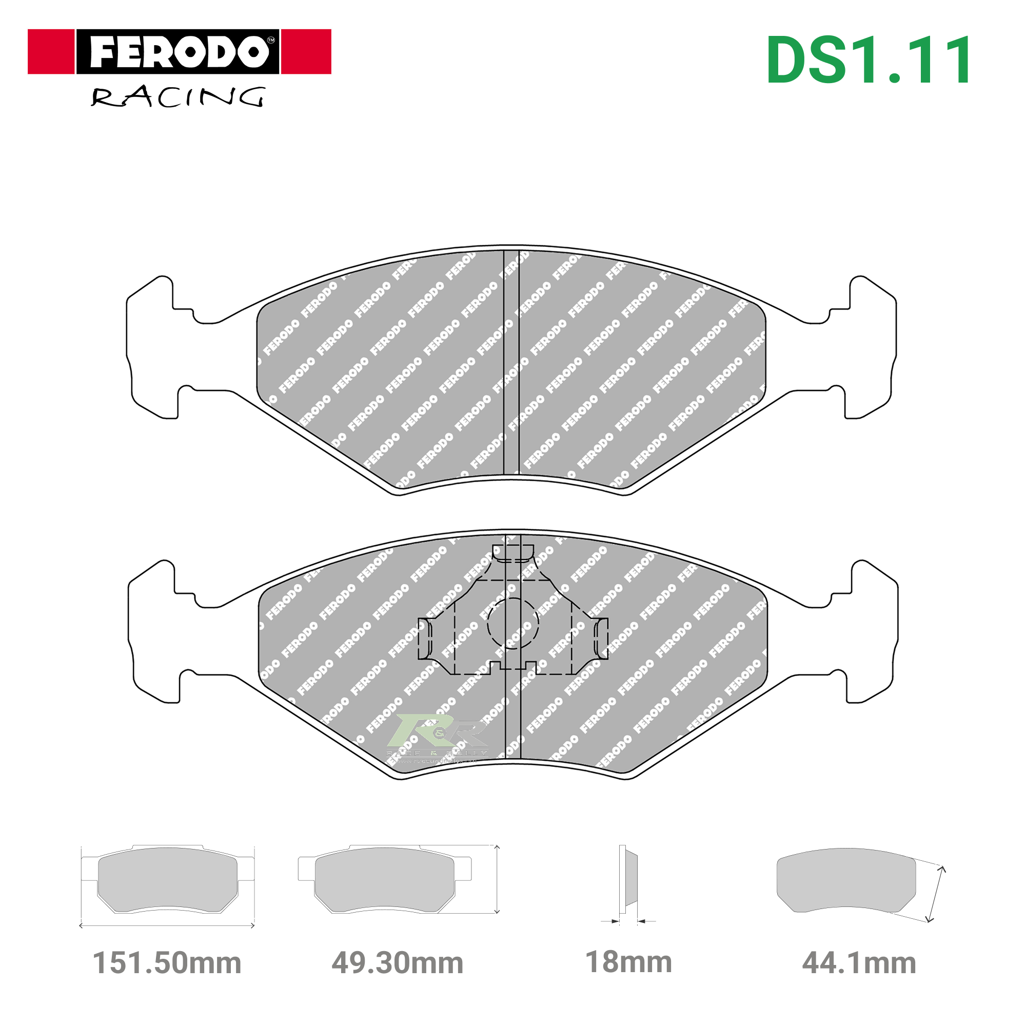 FCP519W - (W) DS1.11 Brake Pads - Race and Rally